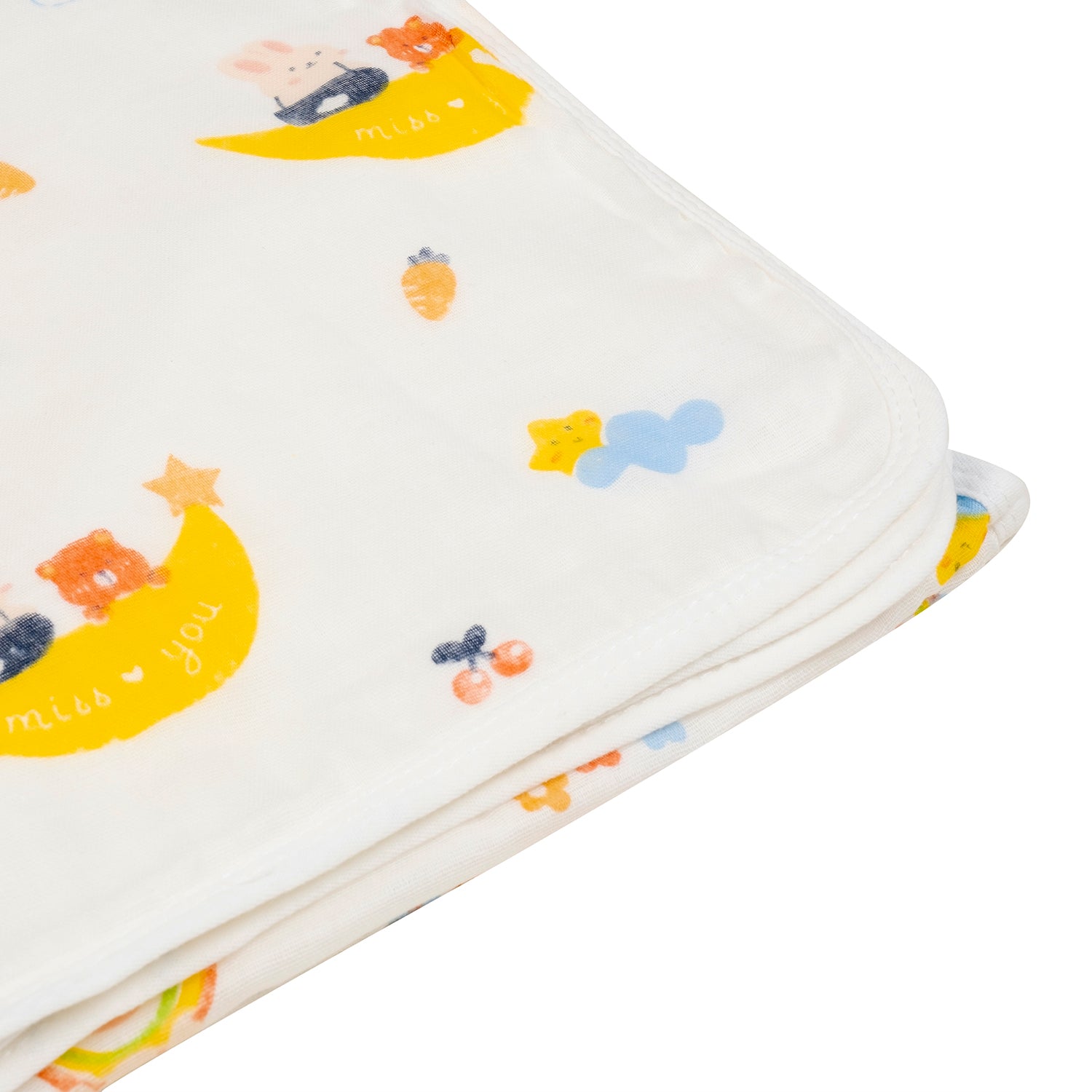 Baby Moo Banana 100% Cotton Ultra Soft Eco Friendly Absorbent Towel - White