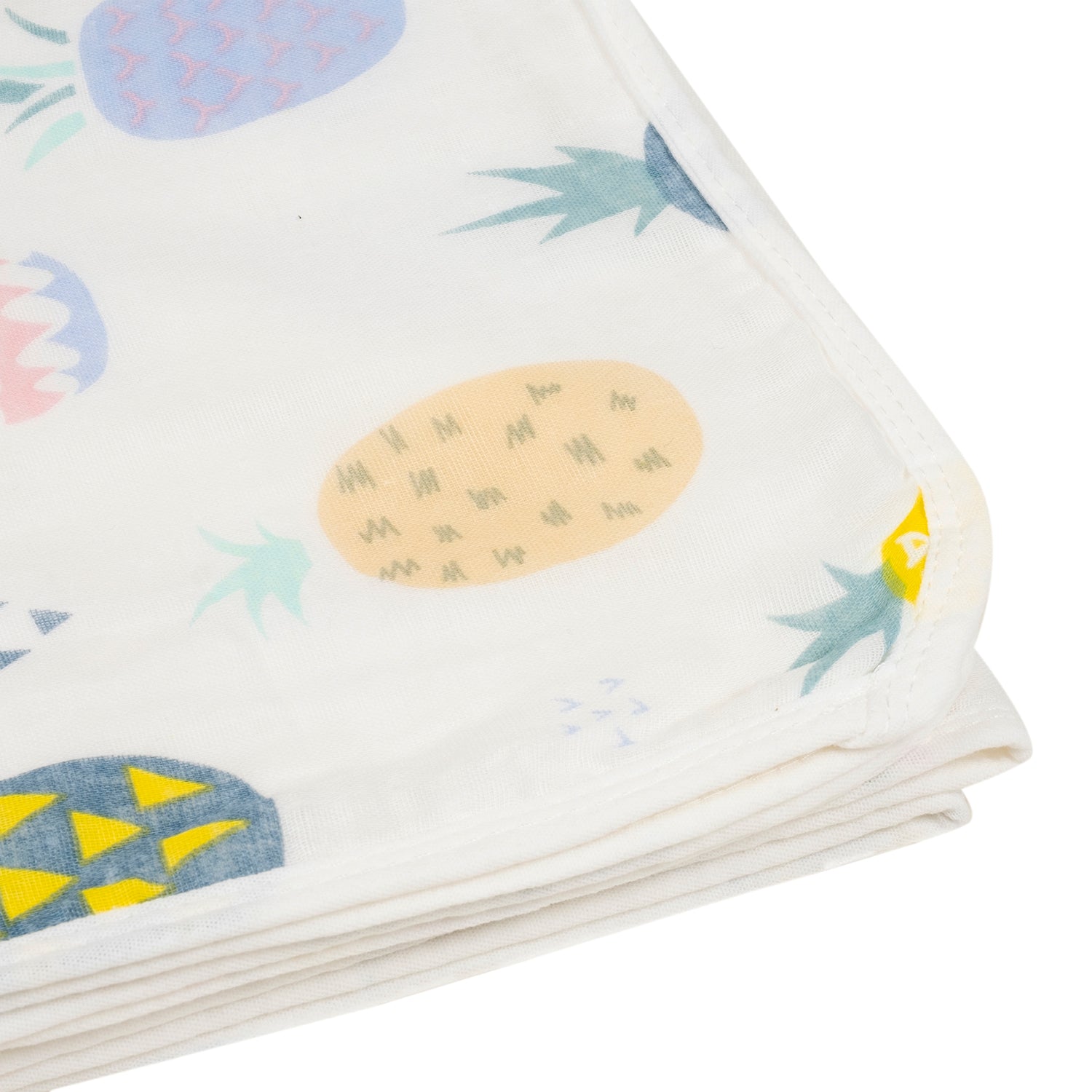 Baby Moo Pineapple 100% Cotton Ultra Soft Eco Friendly Absorbent Towel - White