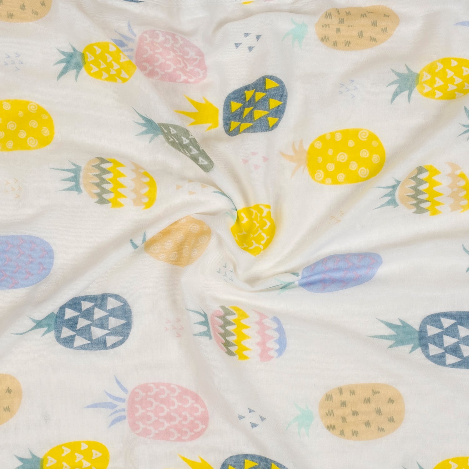 Baby Moo Pineapple 100% Cotton Ultra Soft Eco Friendly Absorbent Towel - White