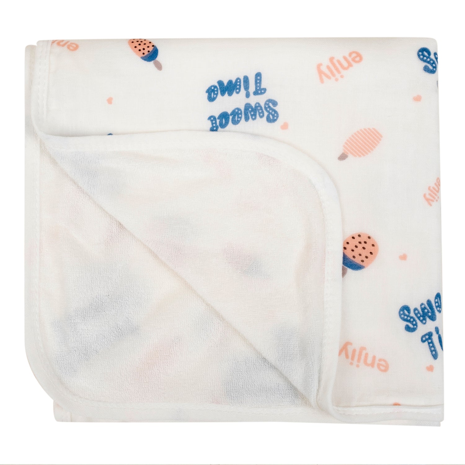Baby Moo Strawberry 100% Cotton Ultra Soft Eco Friendly Absorbent Towel - White