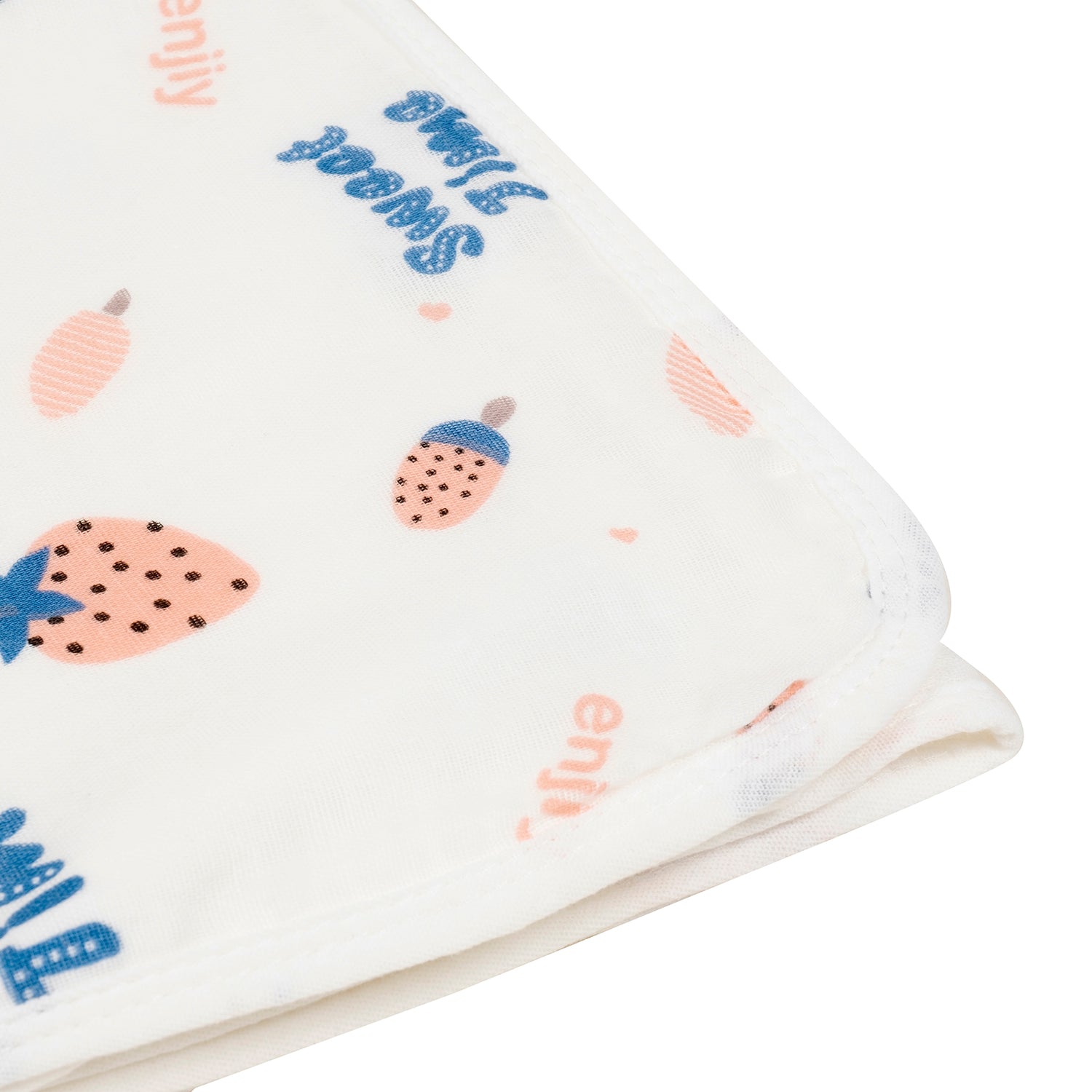 Baby Moo Strawberry 100% Cotton Ultra Soft Eco Friendly Absorbent Towel - White