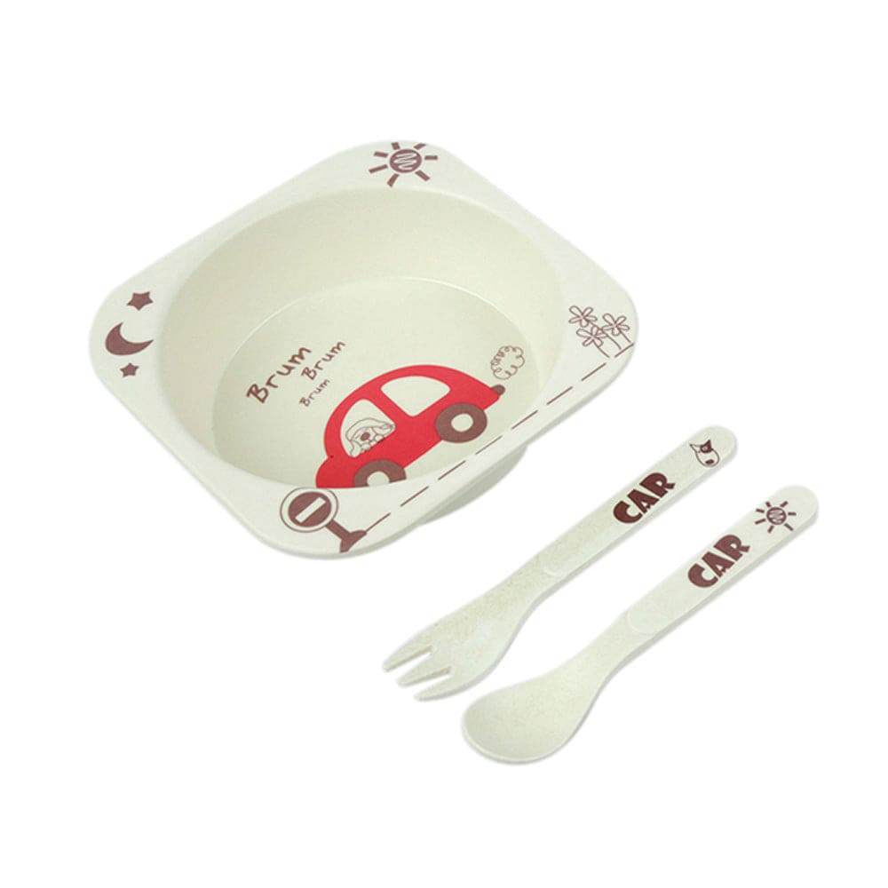 Car White Bamboo Fiber Dinner Set