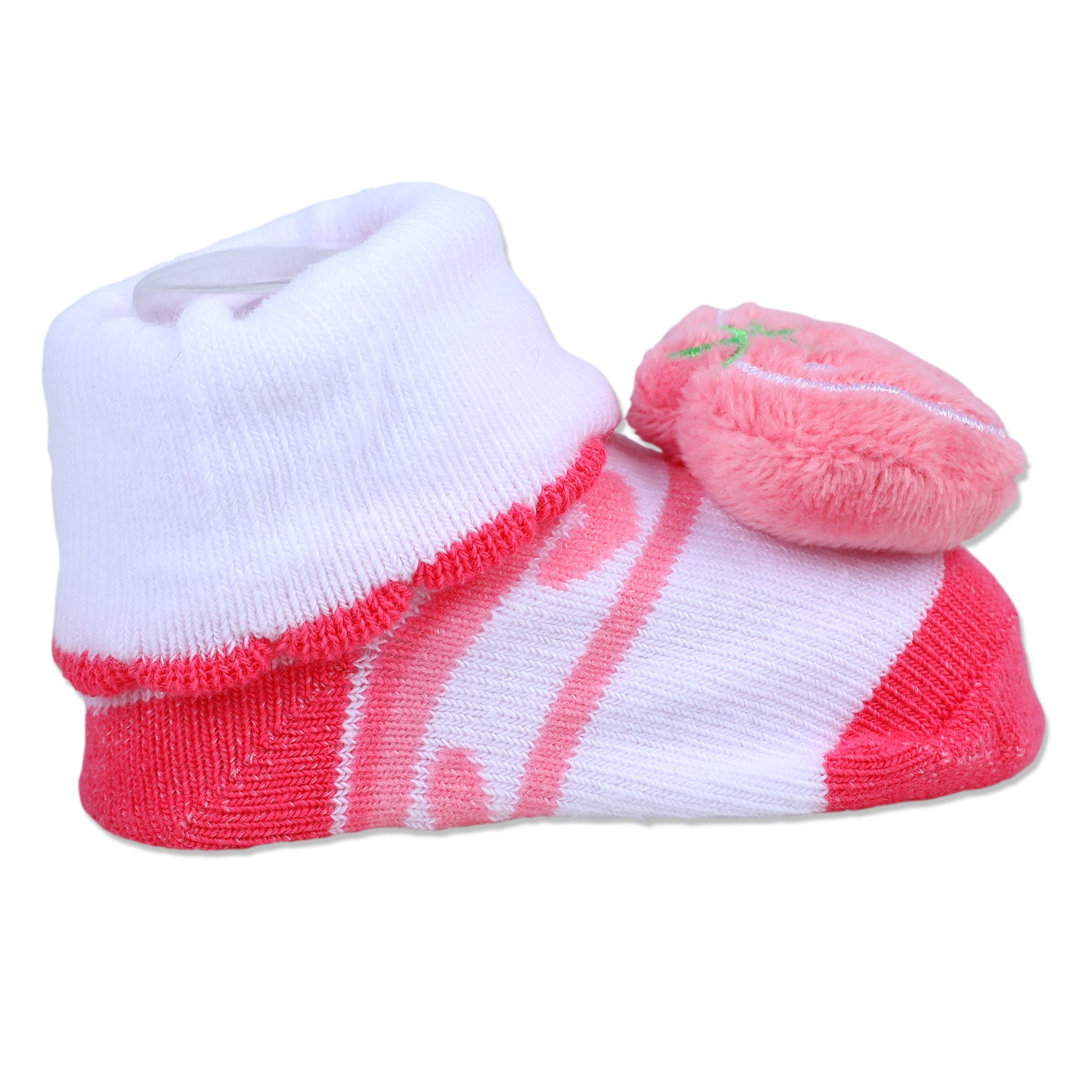 Baby Moo Strawberry Cotton Anti-Skid 3D Socks - Pink - Baby Moo