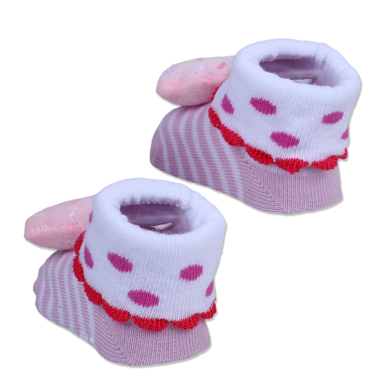 Baby Moo Sweet Cupcake Polka Cotton Anti-Skid 3D Socks - Pink - Baby Moo