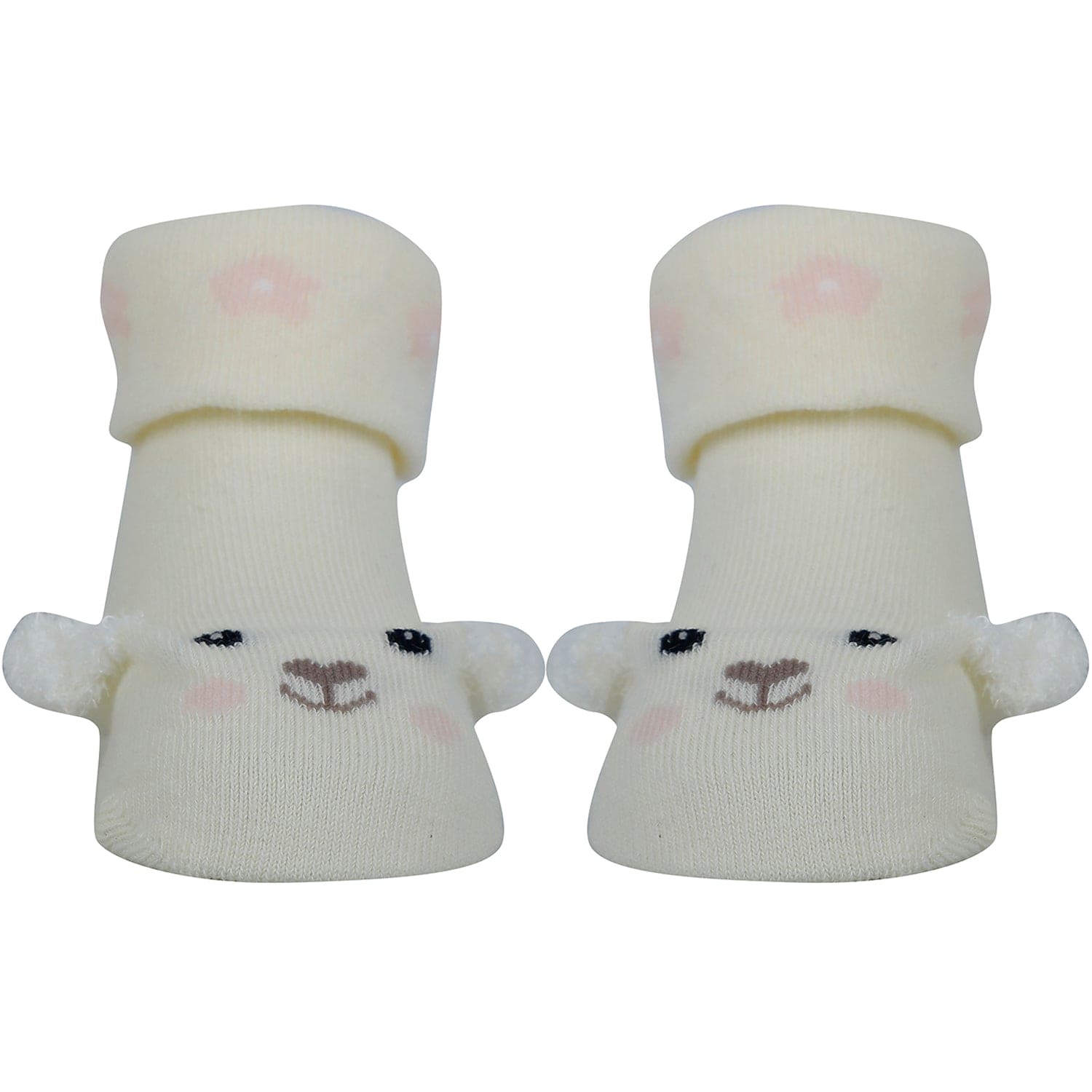 Baby Moo Puppy 3D Anti-Skid Socks Booties Pack of 3 - Pink