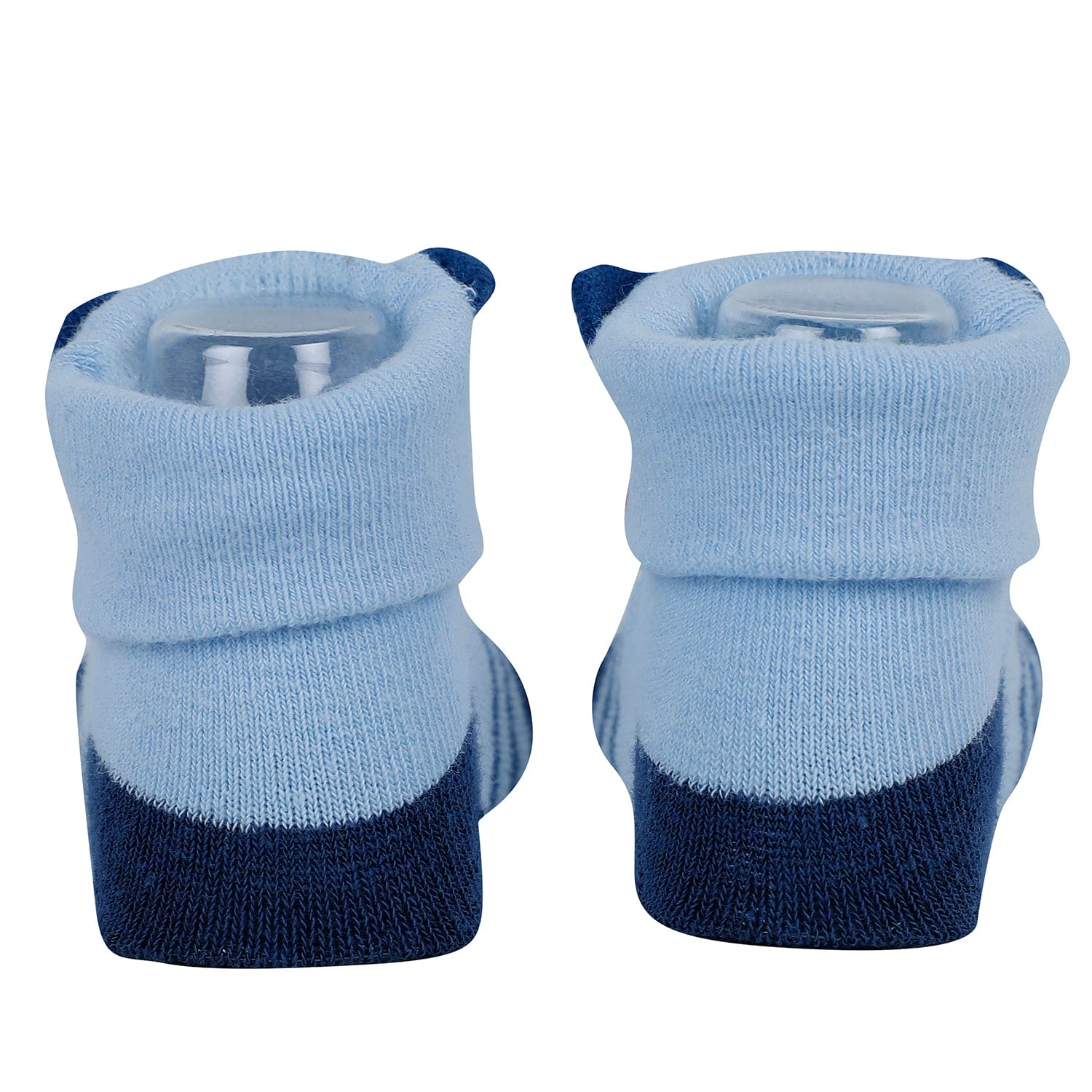 Baby Moo Puppy 3D Rattle Anti-Skid Socks Booties Pack of 6 - Blue