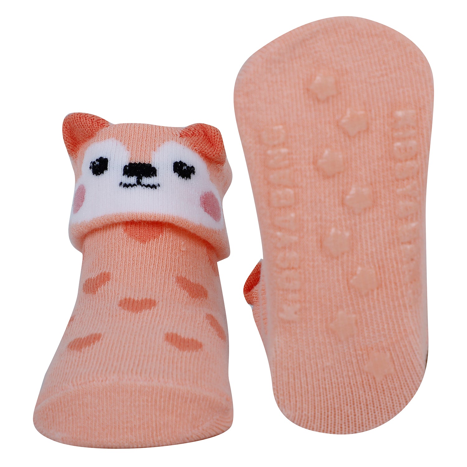 Baby Moo Cute Puppy 3D Anti-Skid Socks Booties Pack of 3 - Pink