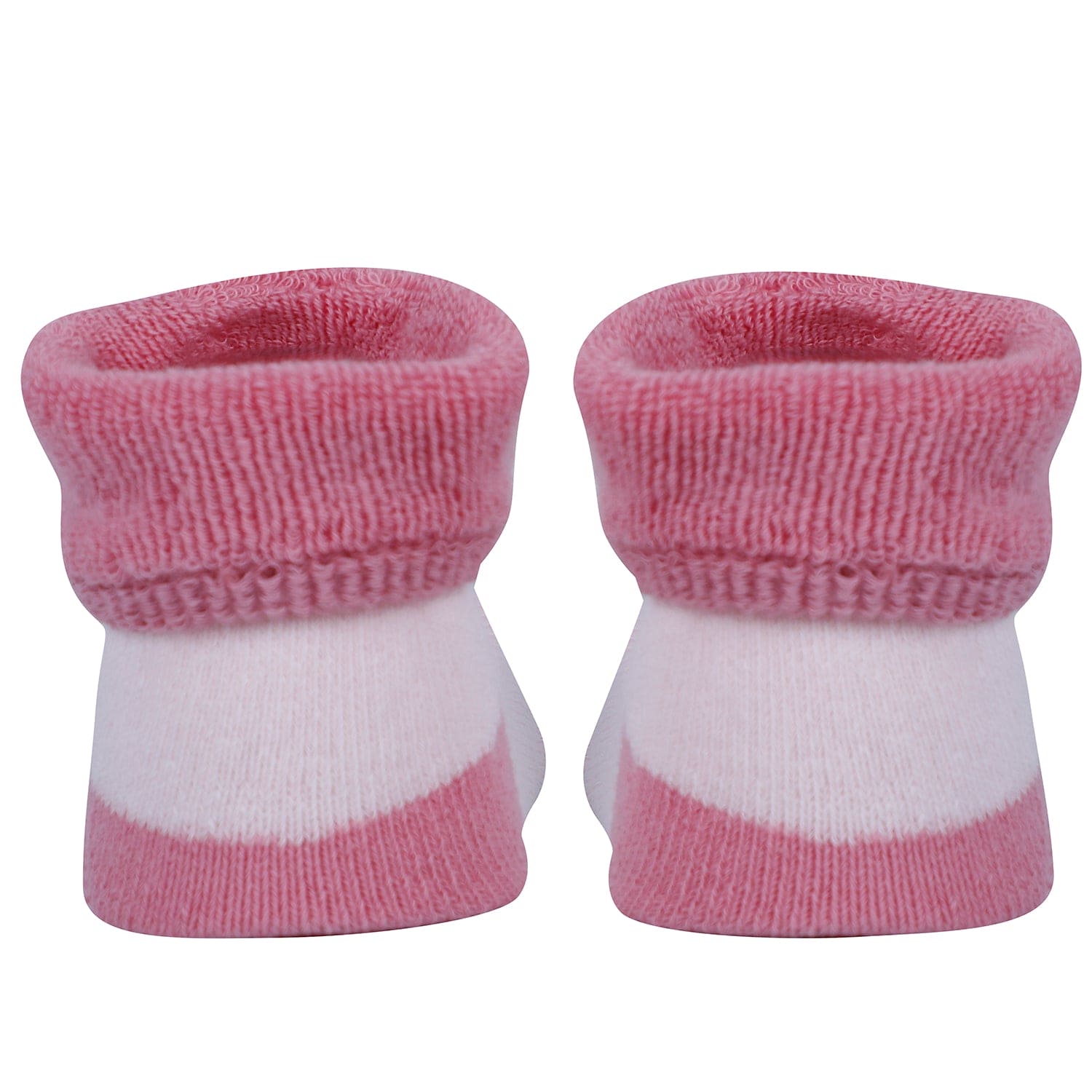 Baby Moo Kitty And Rabbit 3D Rattle Anti-Skid Socks Booties Pack of 2 - Orange, Pink