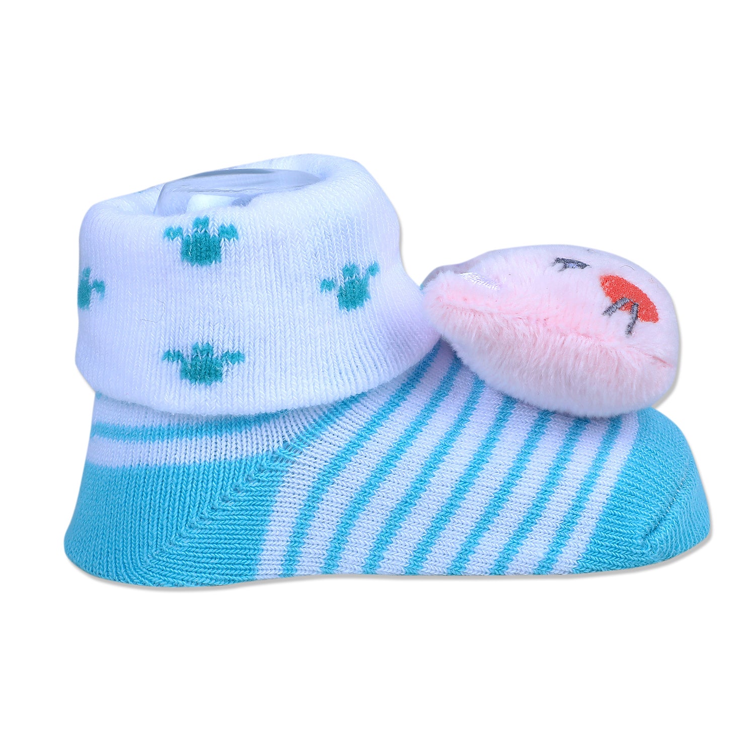 Baby Moo Naughty Cat Cotton Anti-Skid 3D Socks - Blue - Baby Moo