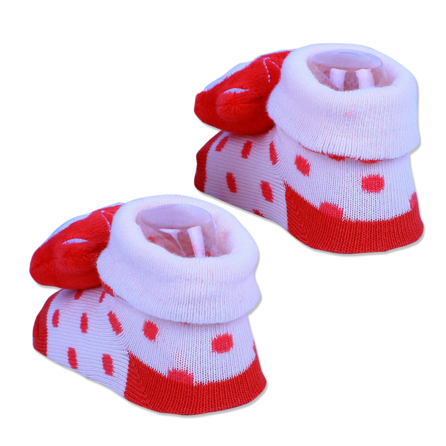 Baby Moo Foxy Cotton Anti-Skid 3D Socks - Cream - Baby Moo