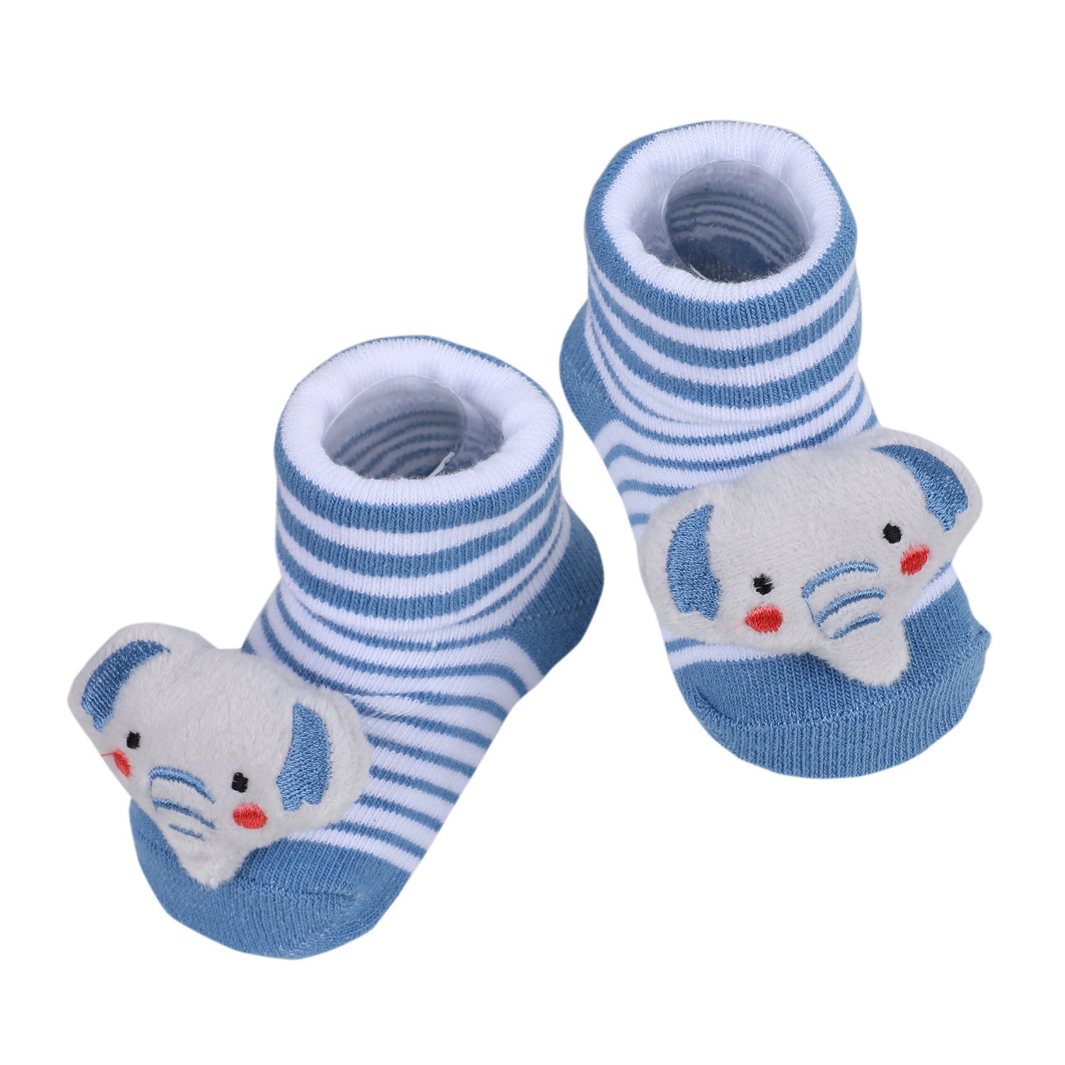 Baby Moo Elephant Trunk Cotton Anti-Skid 3D Socks - Blue - Baby Moo
