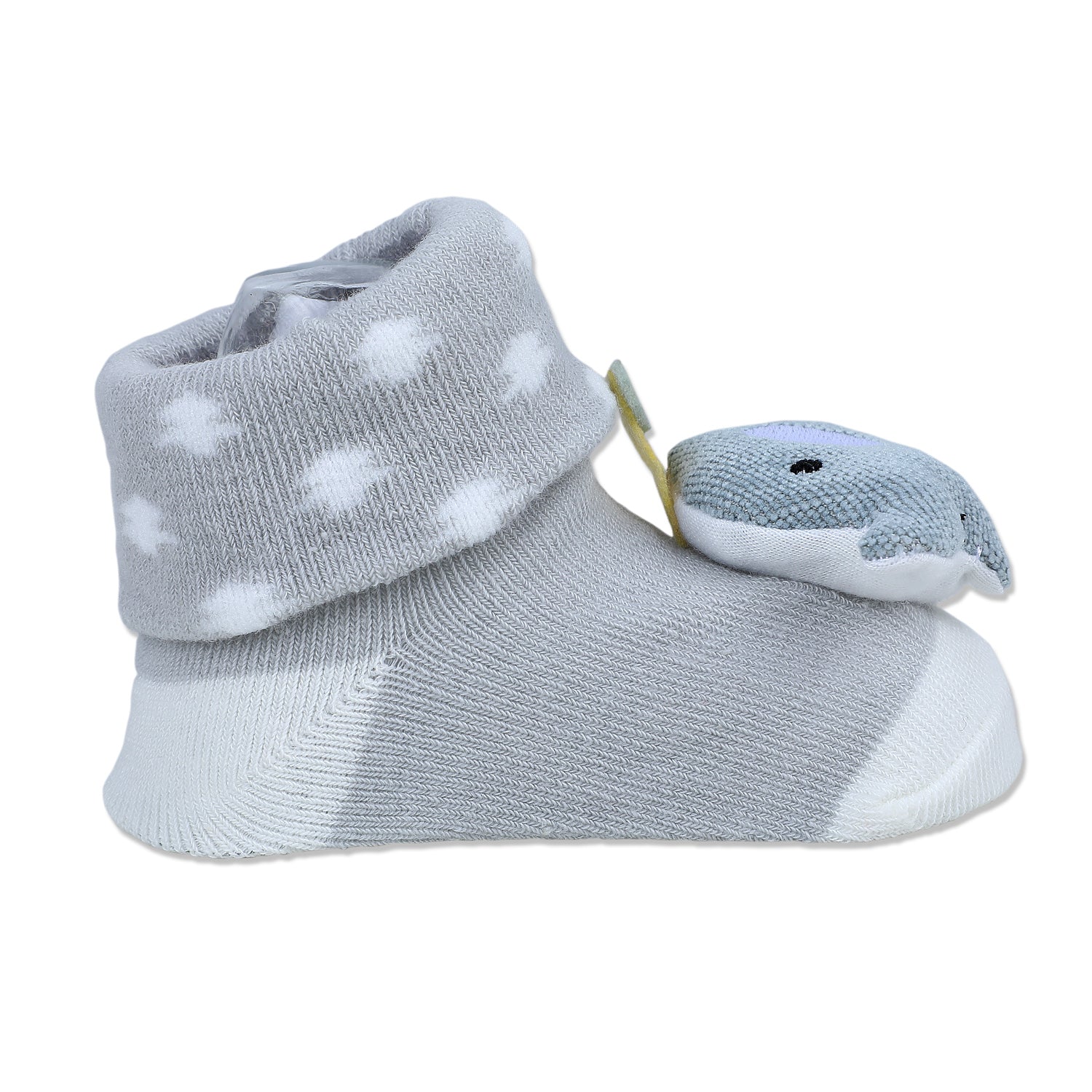 Baby Moo Elephant Explorer Cotton Anti-Skid 3D Socks - Grey - Baby Moo