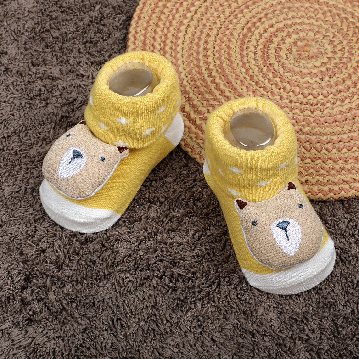 Baby Moo My Pet Cotton Anti-Skid 3D Socks - Yellow - Baby Moo