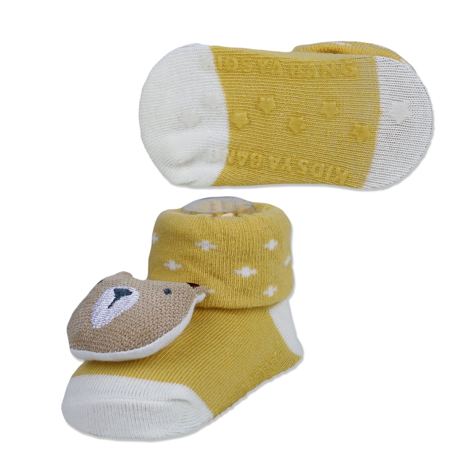 Baby Moo My Pet Cotton Anti-Skid 3D Socks - Yellow - Baby Moo