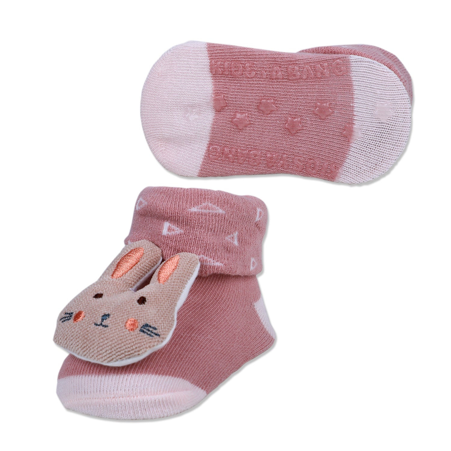 Baby Moo Cuddly Bunny Cotton Anti-Skid 3D Socks - Pink - Baby Moo