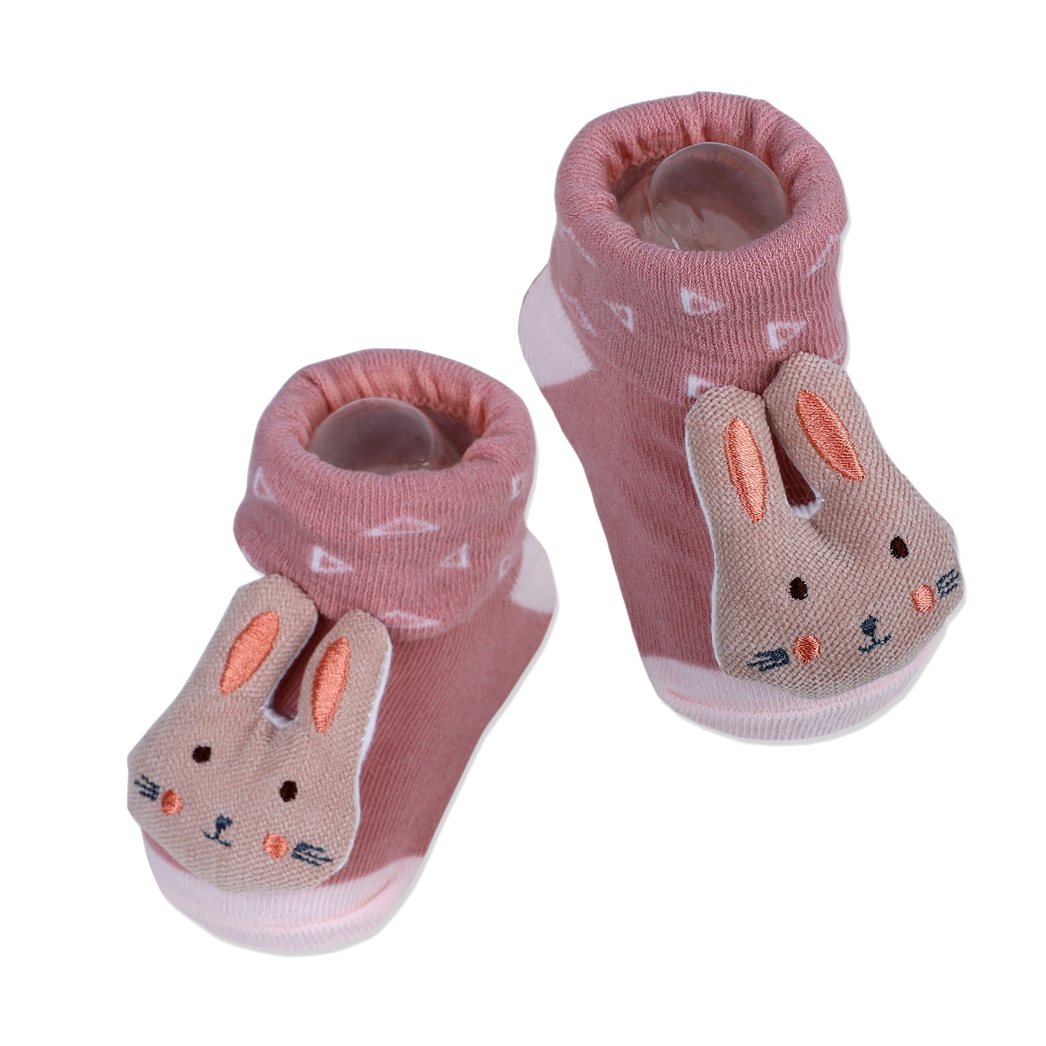 Baby Moo Cuddly Bunny Cotton Anti-Skid 3D Socks - Pink - Baby Moo