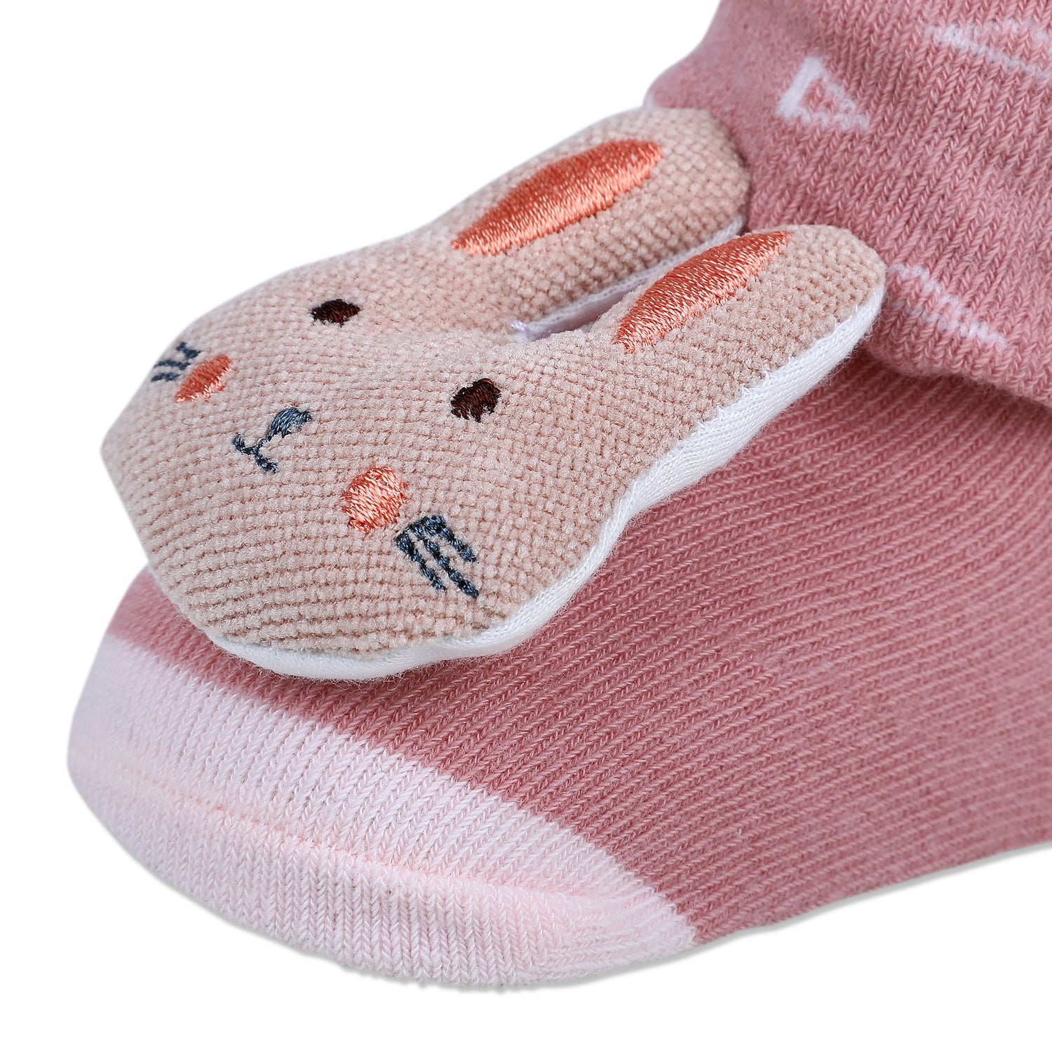 Baby Moo Cuddly Bunny Cotton Anti-Skid 3D Socks - Pink - Baby Moo