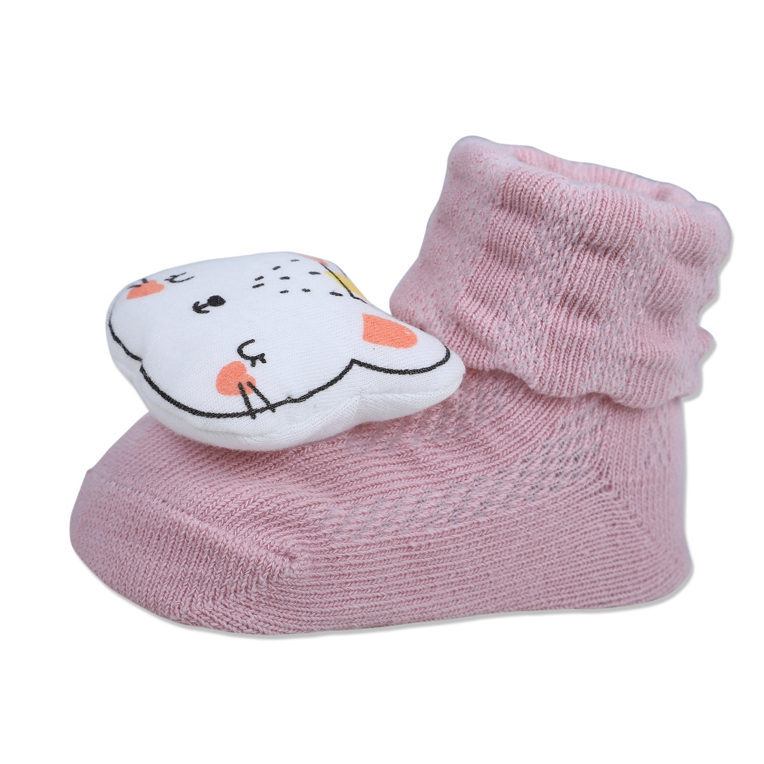 Baby Moo Cute Bunny Cotton Anti-Skid 3D Socks - Pink - Baby Moo