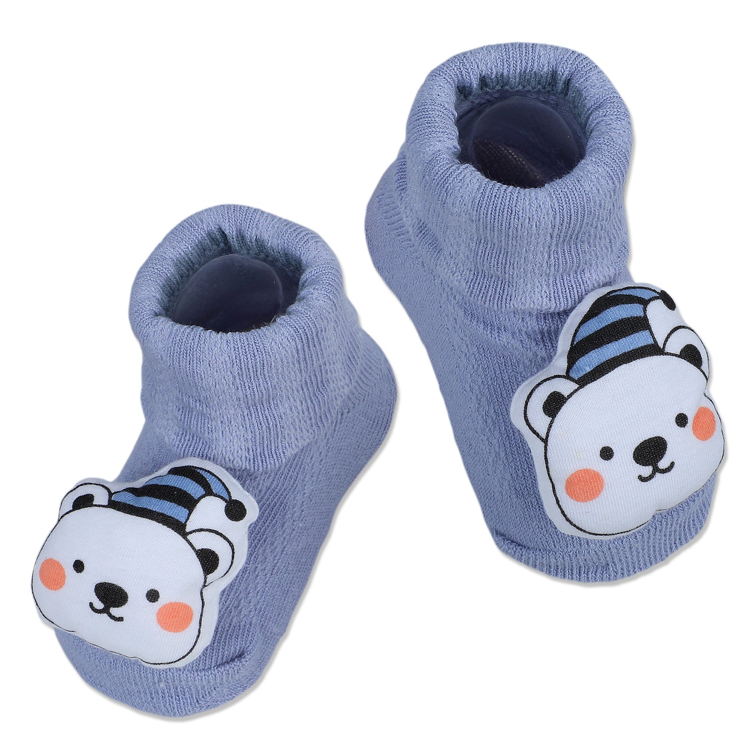 Baby Moo Party Panda Cotton Anti-Skid 3D Socks - Grey - Baby Moo