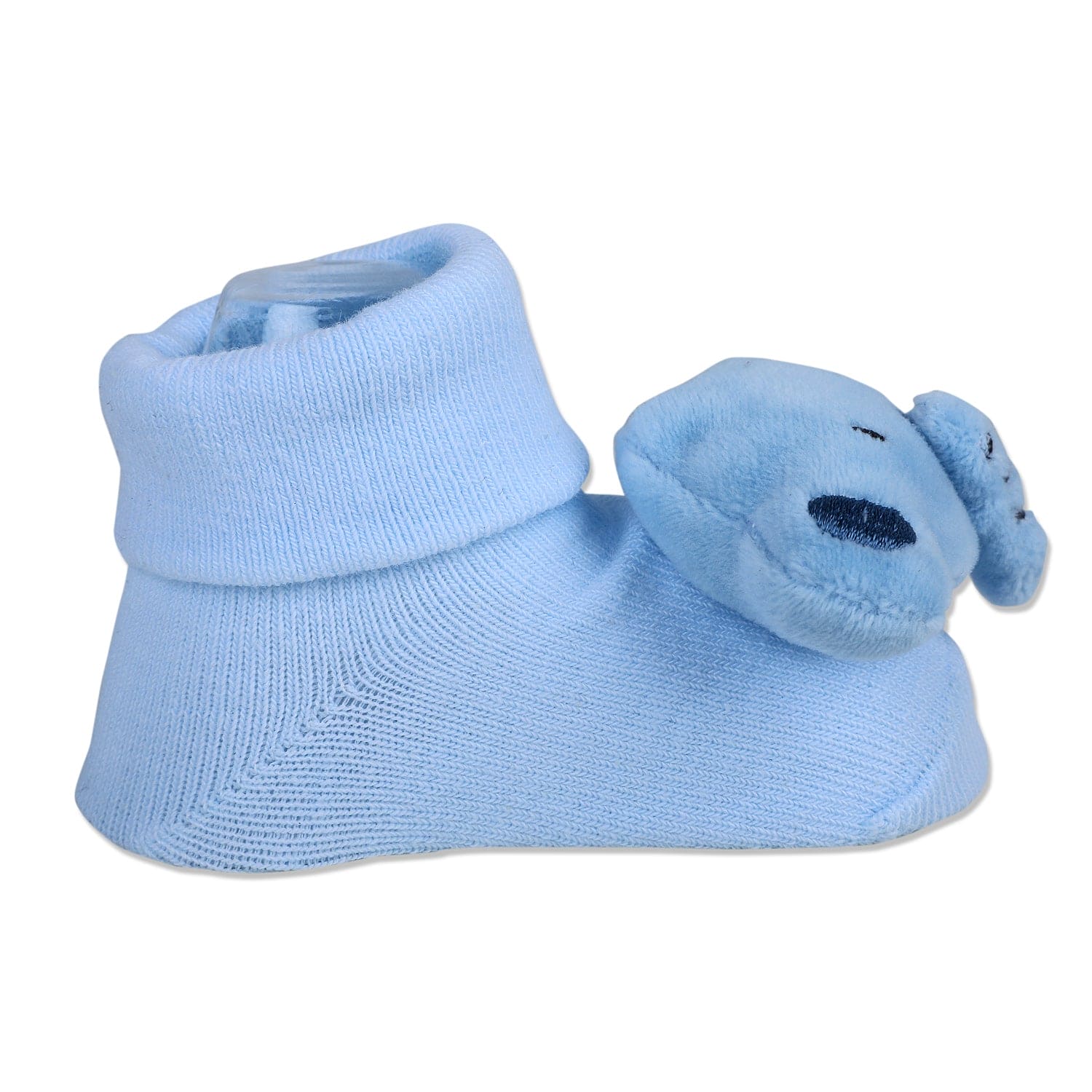 Baby Moo Elephant Rattle Cotton Anti-Skid 3D Socks - Blue - Baby Moo