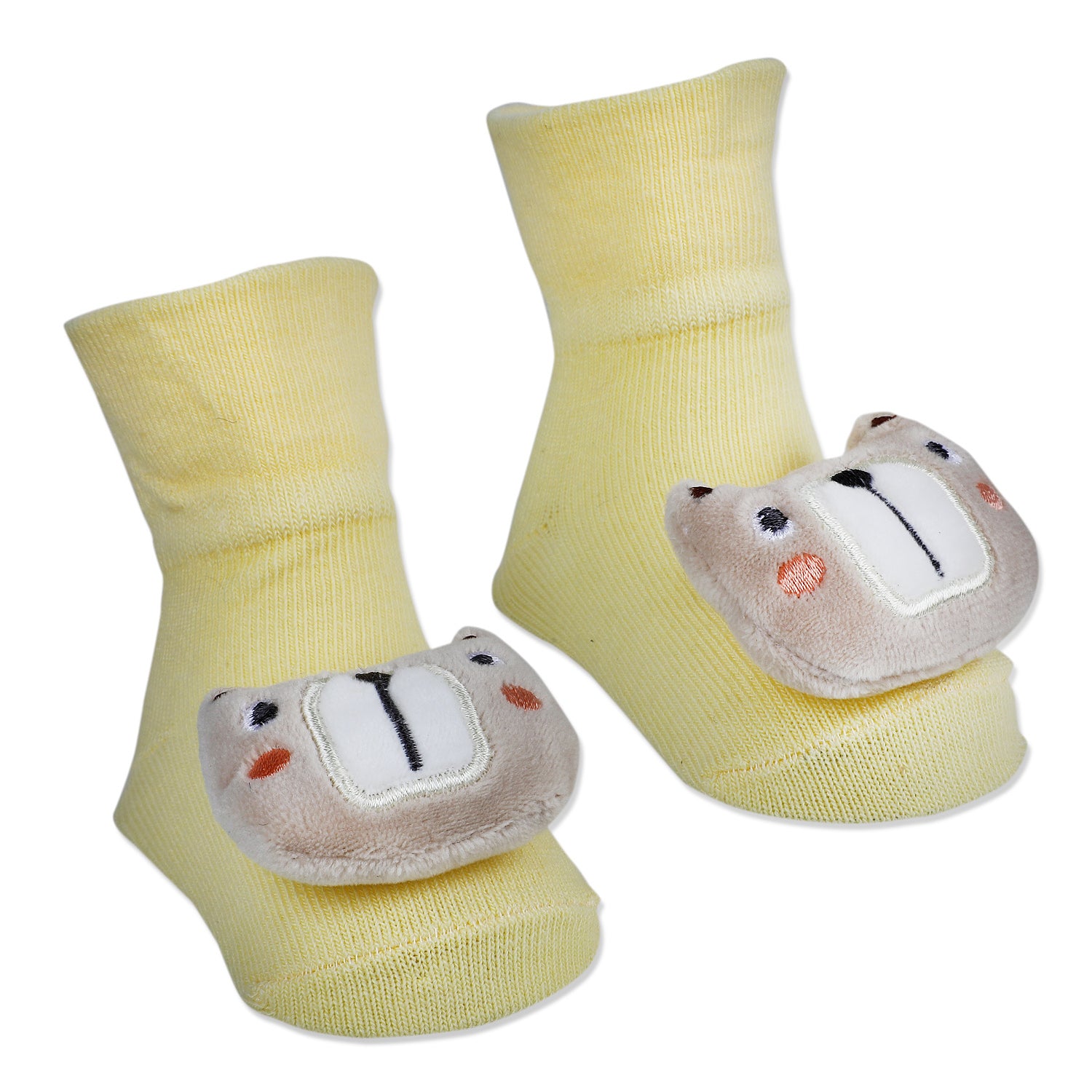 Baby Moo Doggy Cotton Anti-Skid 3D Socks - Yellow