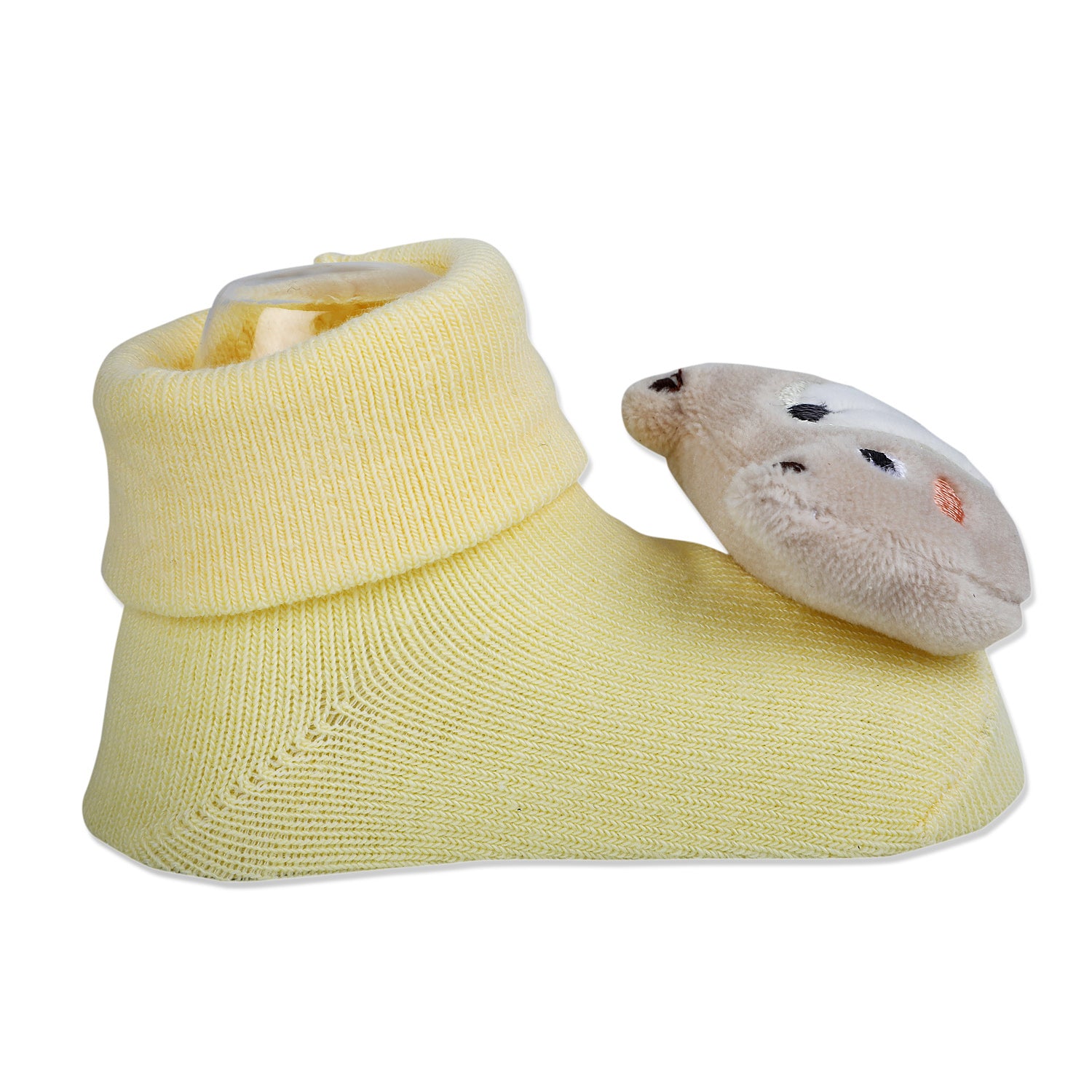 Baby Moo Doggy Cotton Anti-Skid 3D Socks - Yellow - Baby Moo