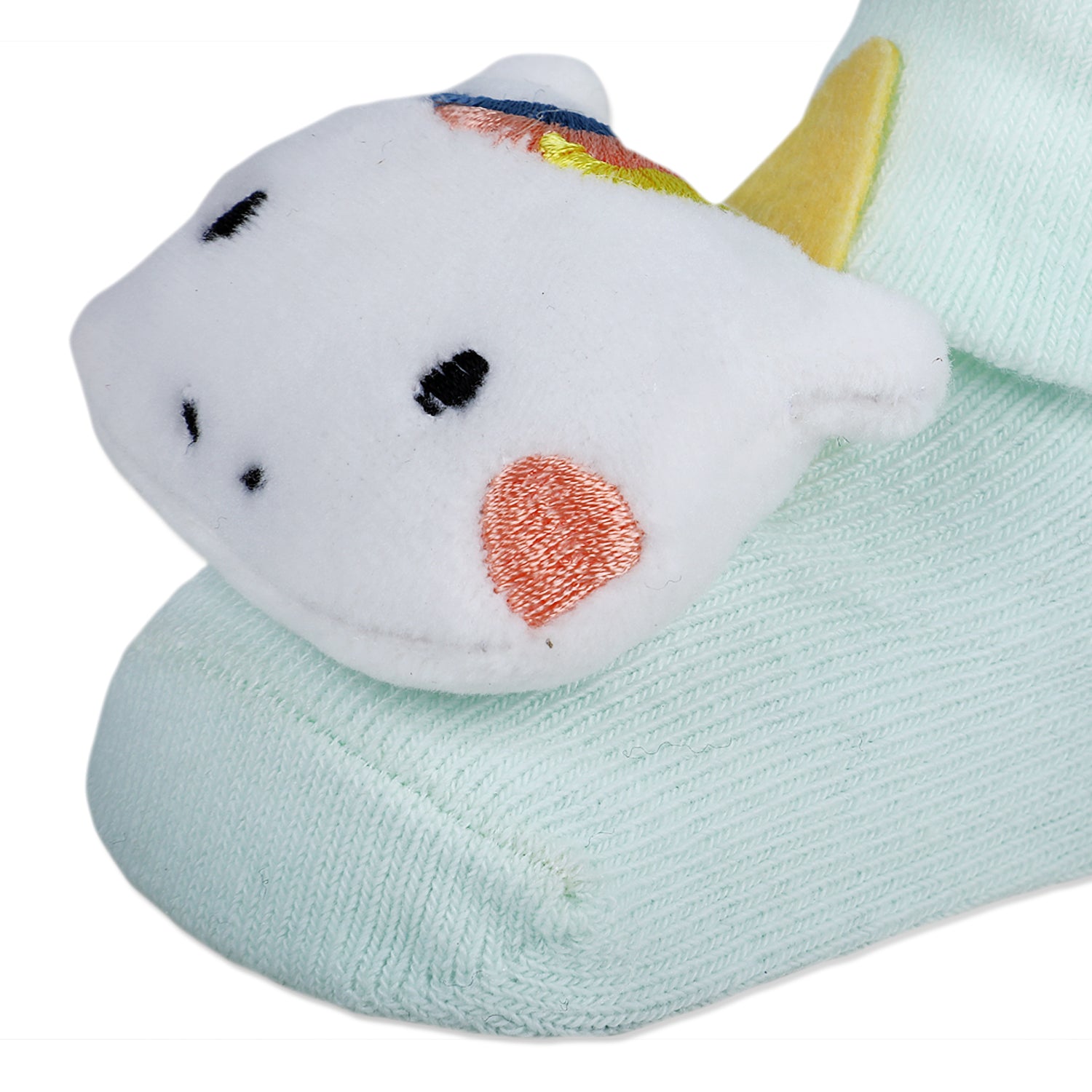 Baby Moo Magical Unicorn Cotton Anti-Skid 3D Socks - Mint Green - Baby Moo