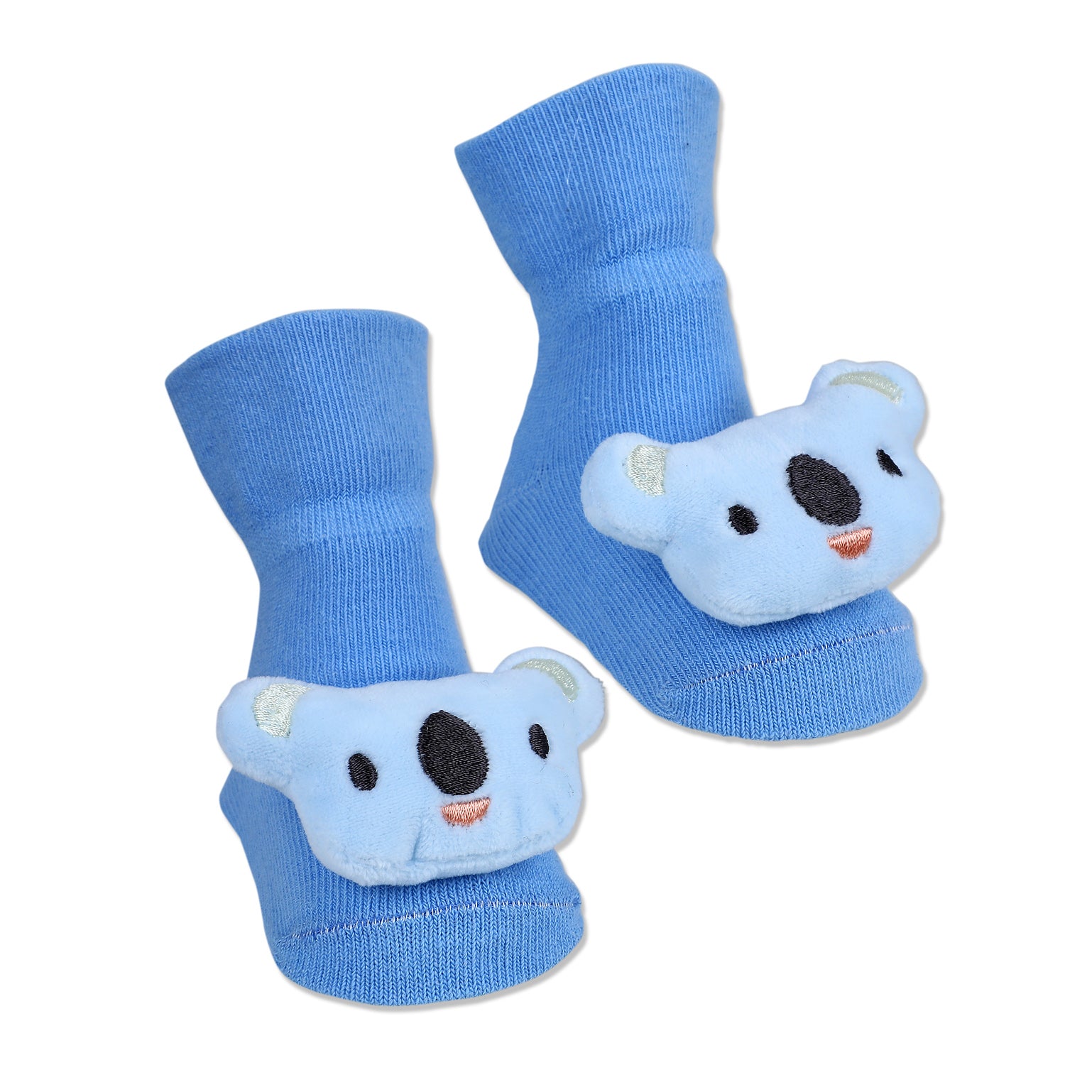 Baby Moo Koala Cotton Anti-Skid 3D Socks - Blue - Baby Moo