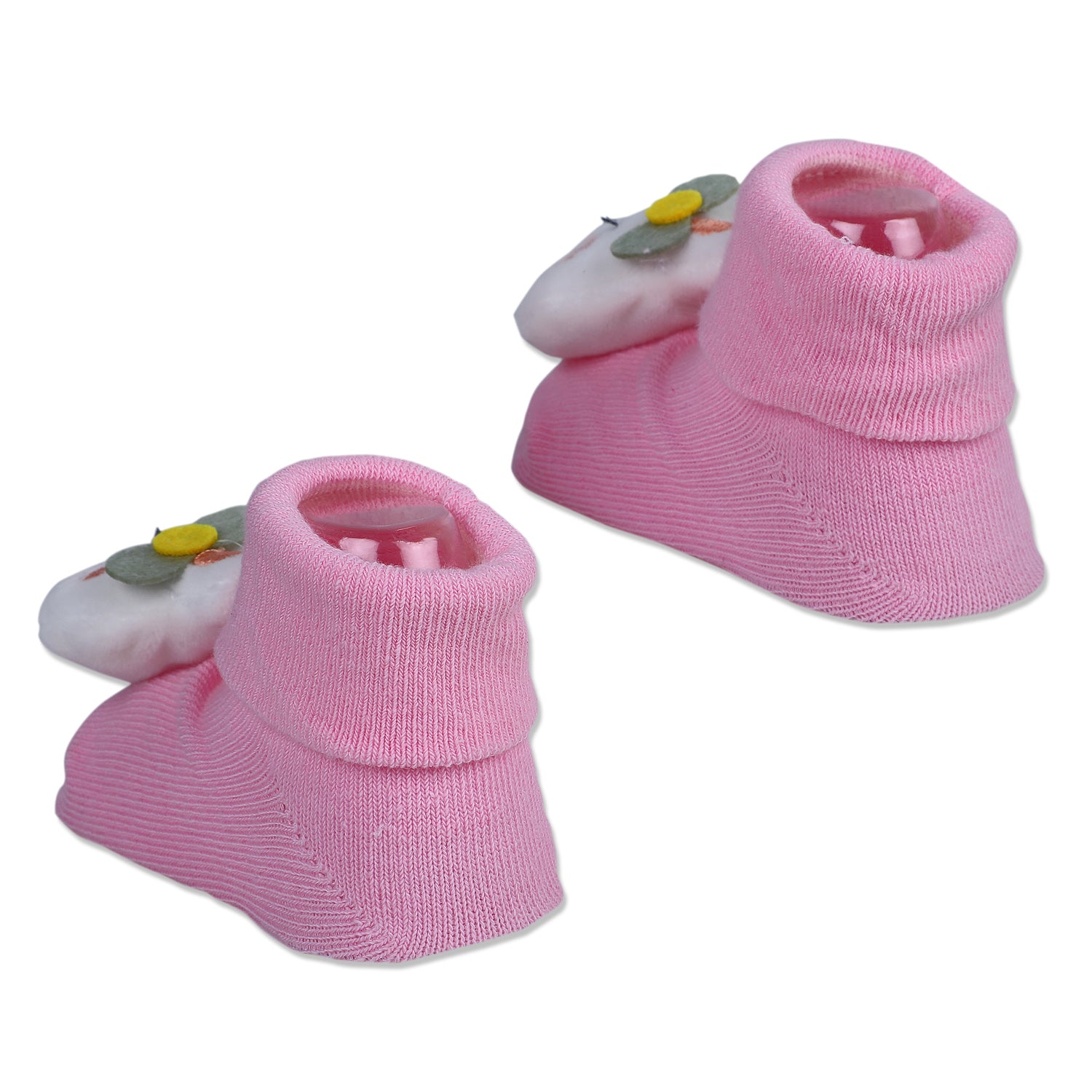 Baby Moo Hello Bunny Cotton Anti-Skid 3D Socks - Pink - Baby Moo