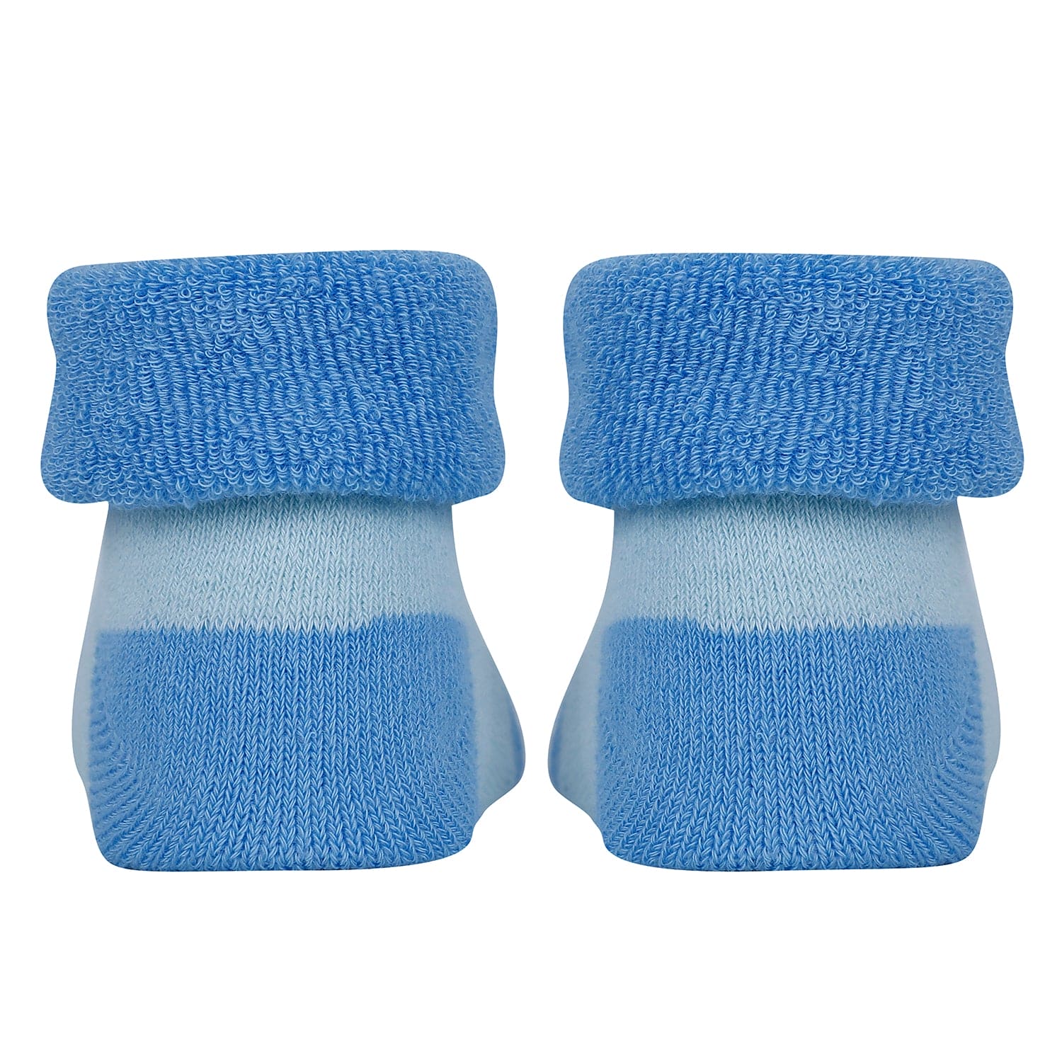 Baby Moo Fox Frog Bear 3D Rattle Anti-Skid Socks Booties Pack of 3 - Blue