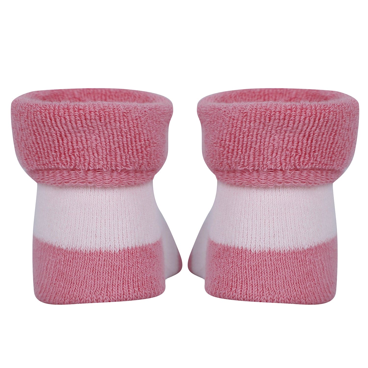 Baby Moo Kitty 3D Rattle Anti-Skid Socks Booties Pack of 6 - Pink