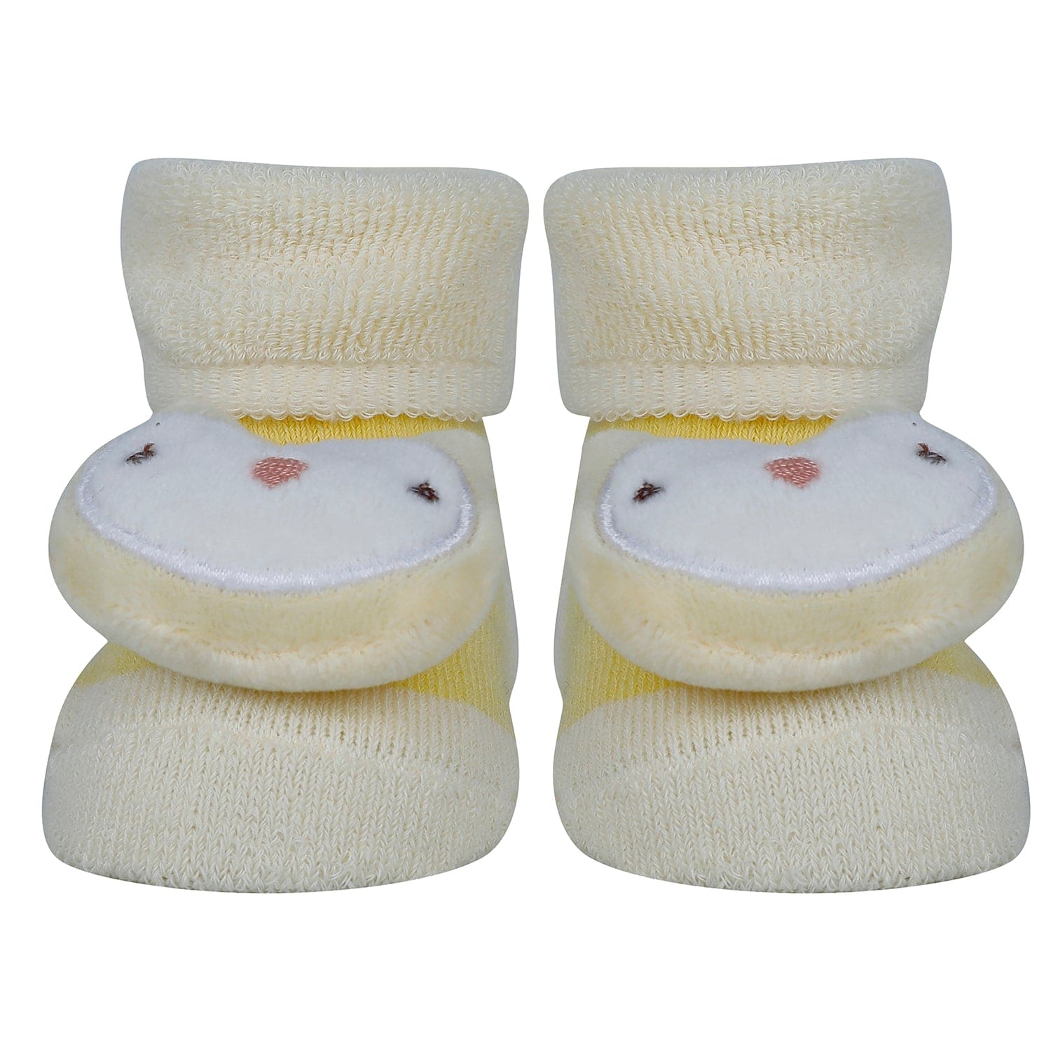 Baby Moo Kitty Owl 3D Rattle Anti-Skid Socks Booties Pack of 3 - Pink