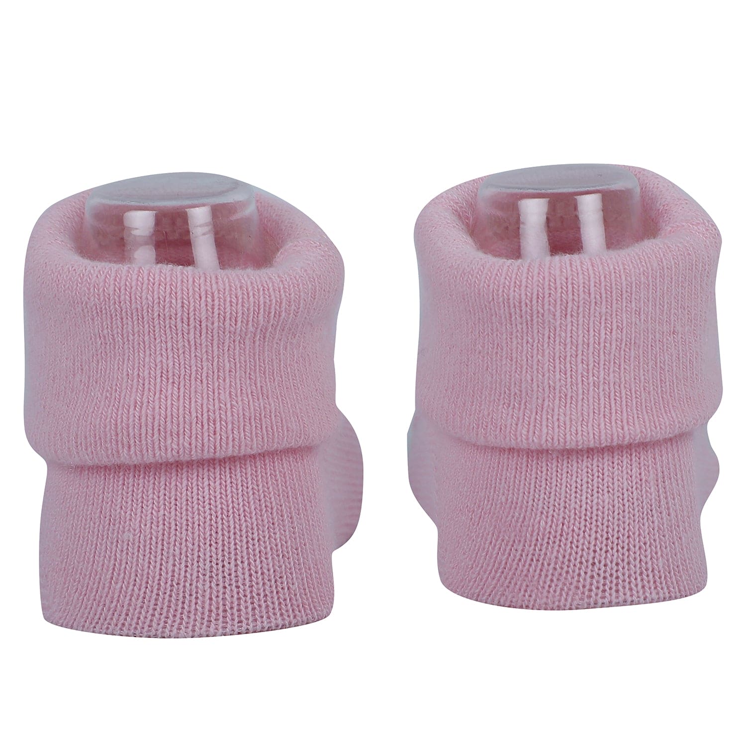 Baby Moo Penguin And Bunny 3D Rattle Anti-Skid Socks Booties Pack of 2 - Cream, Pink