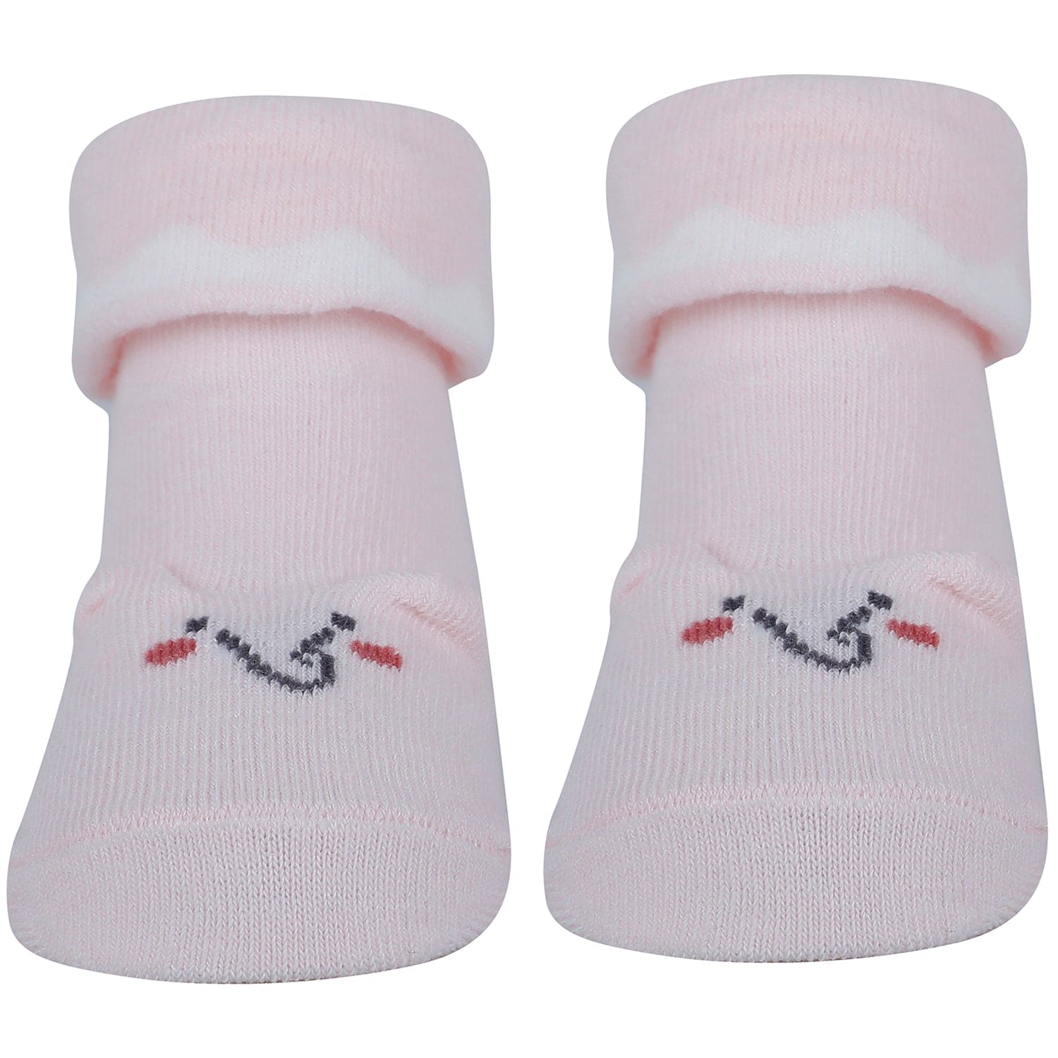 Baby Moo 3D Elephant Anti-Skid Socks Booties Pack of 3 - Pink, Multicolour