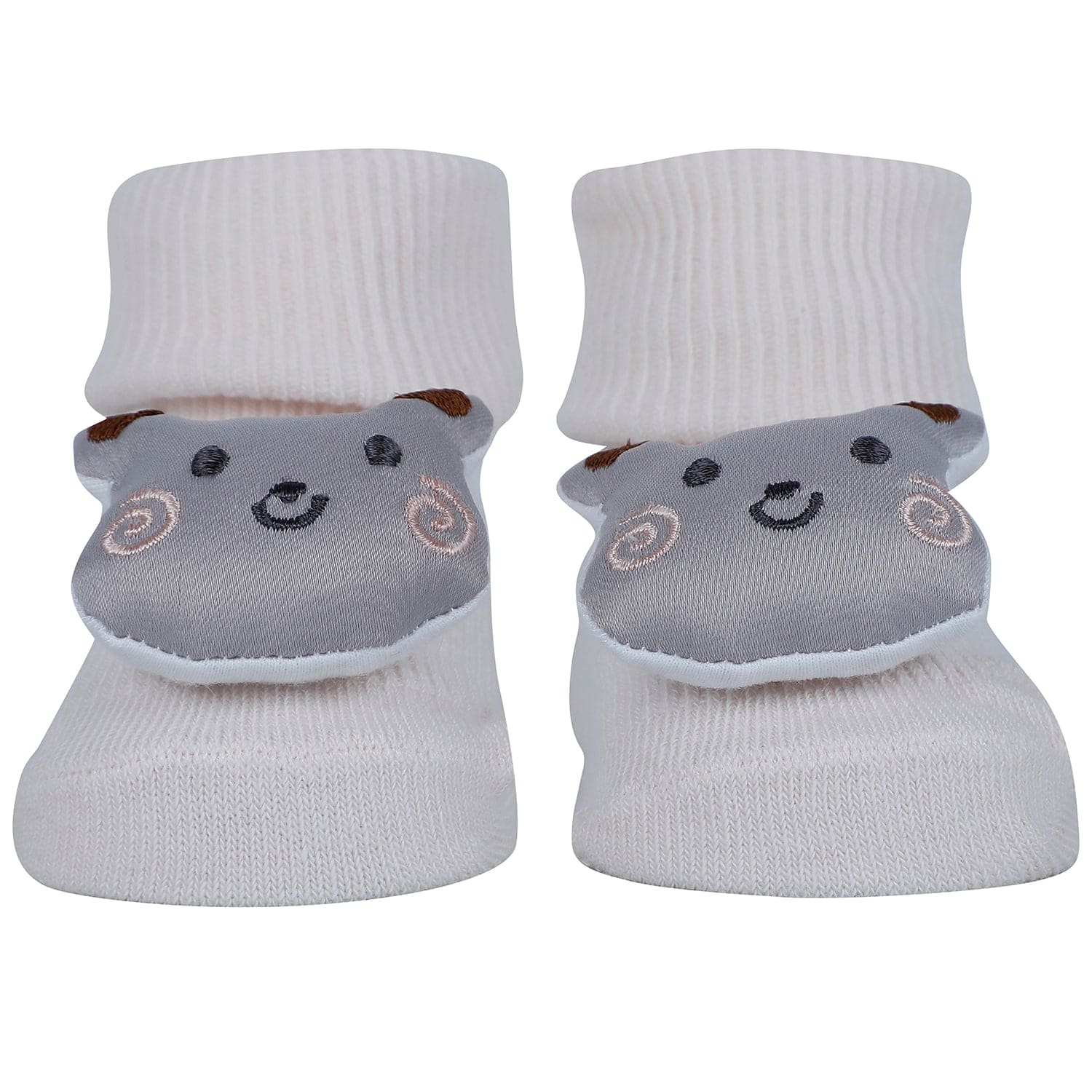 Baby Moo Unicorn 3D Rattle Anti-Skid Socks Booties Pack of 3 - Pink