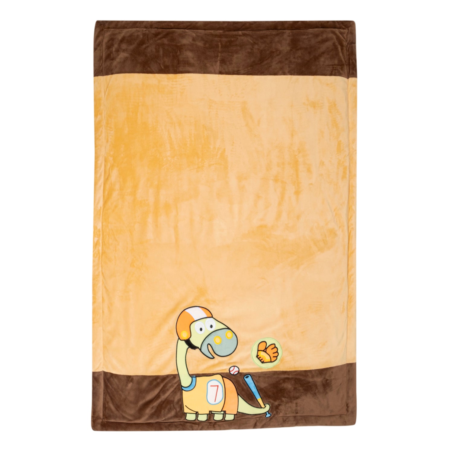 Baby Moo Dino Plush Cotton All Season Nursery Blanket - Brown