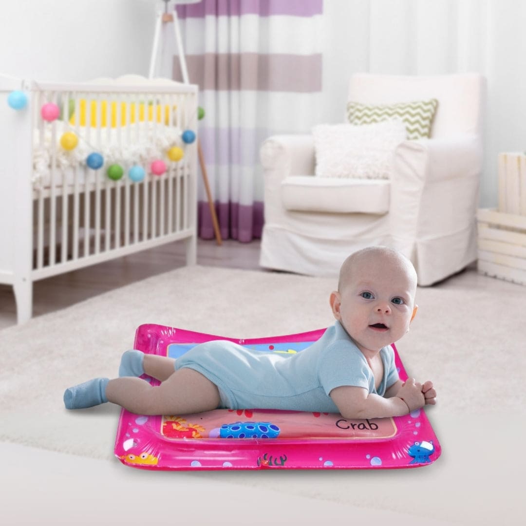 Mr. Crab Inflatable Tummy Time Mat Water Play Mat - Pink