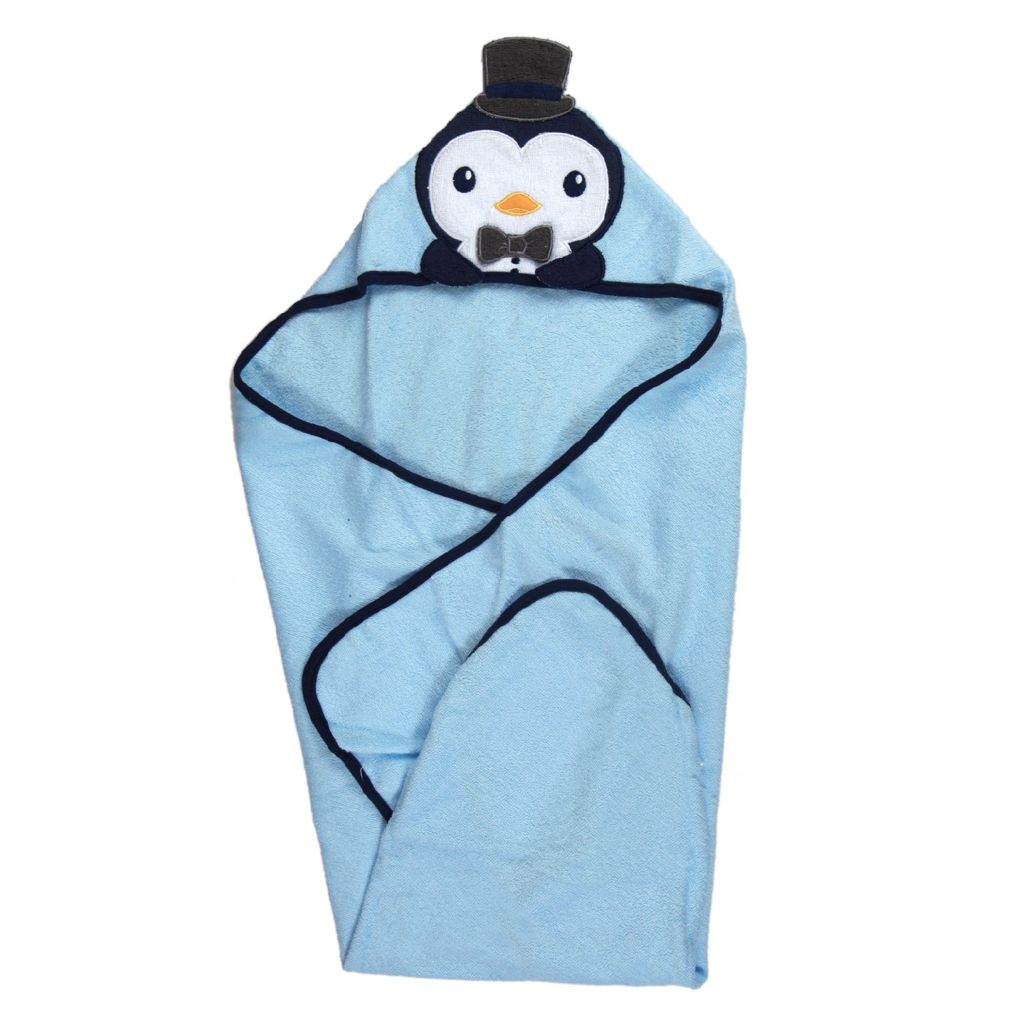 Happy Hat Penguin Blue Hooded Towel - Baby Moo