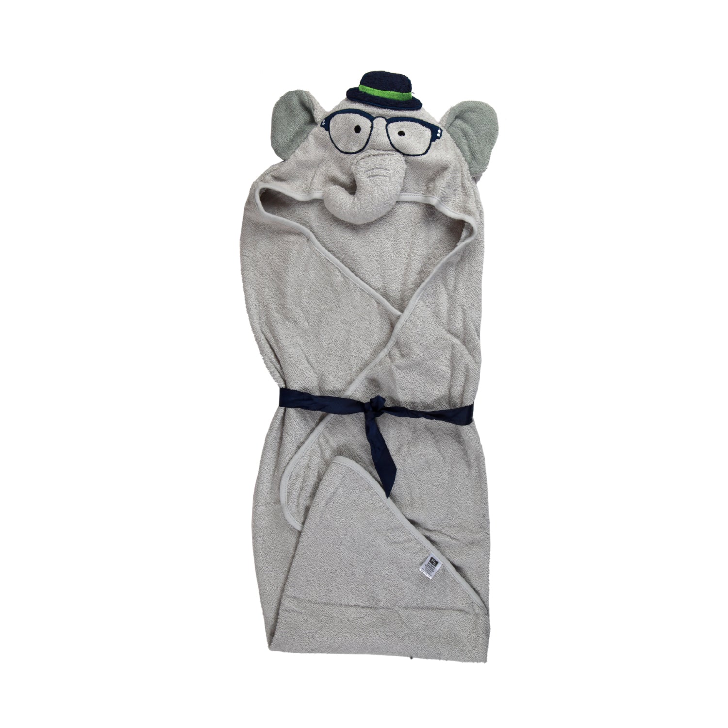 Mr. Elephant Grey Hooded Towel
