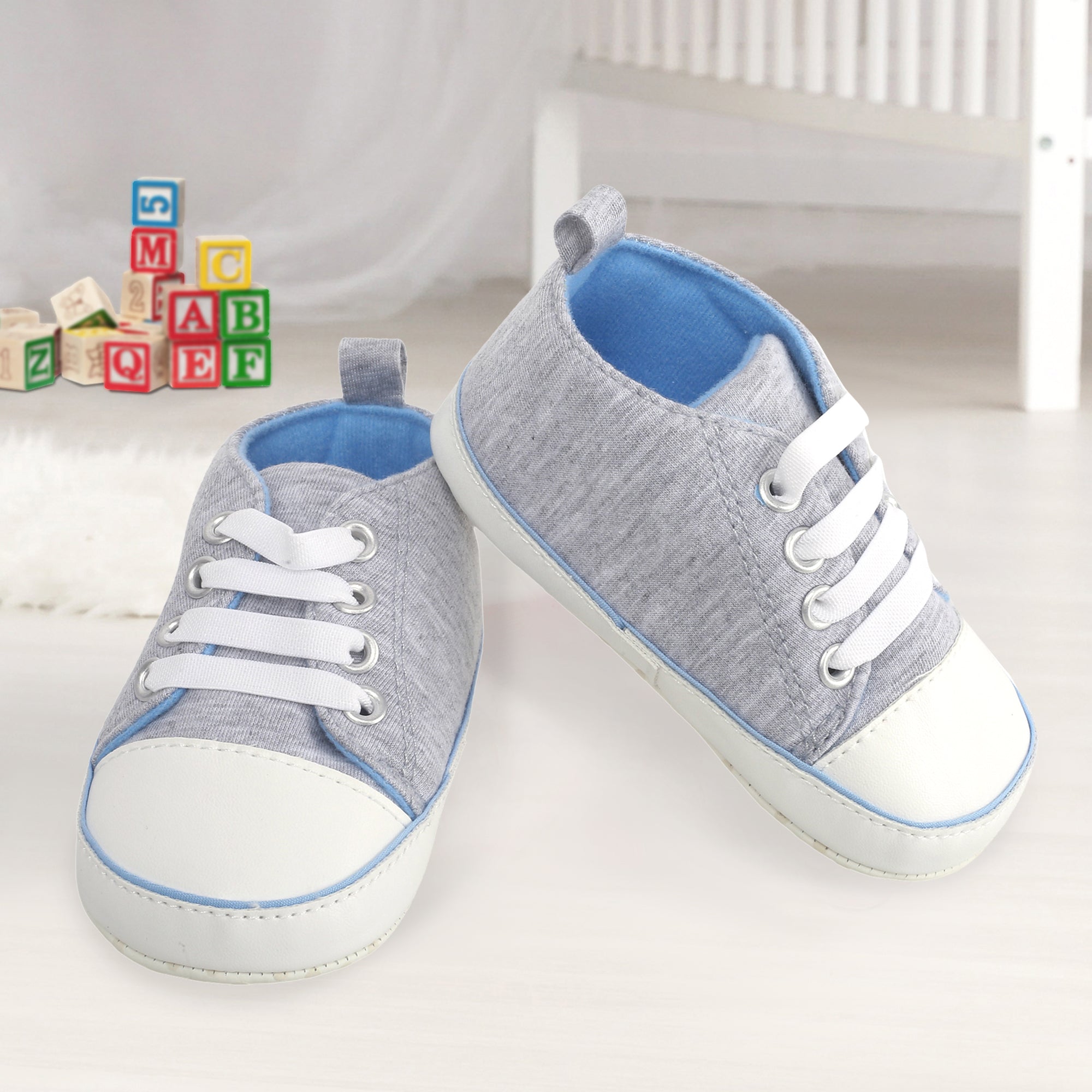 Baby Moo Grey Lace Up Sneakers - Baby Moo