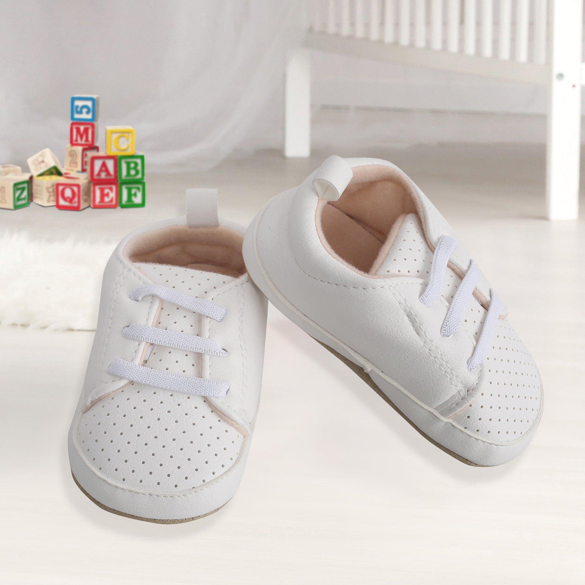 Baby Moo White Lace Up Booties - Baby Moo