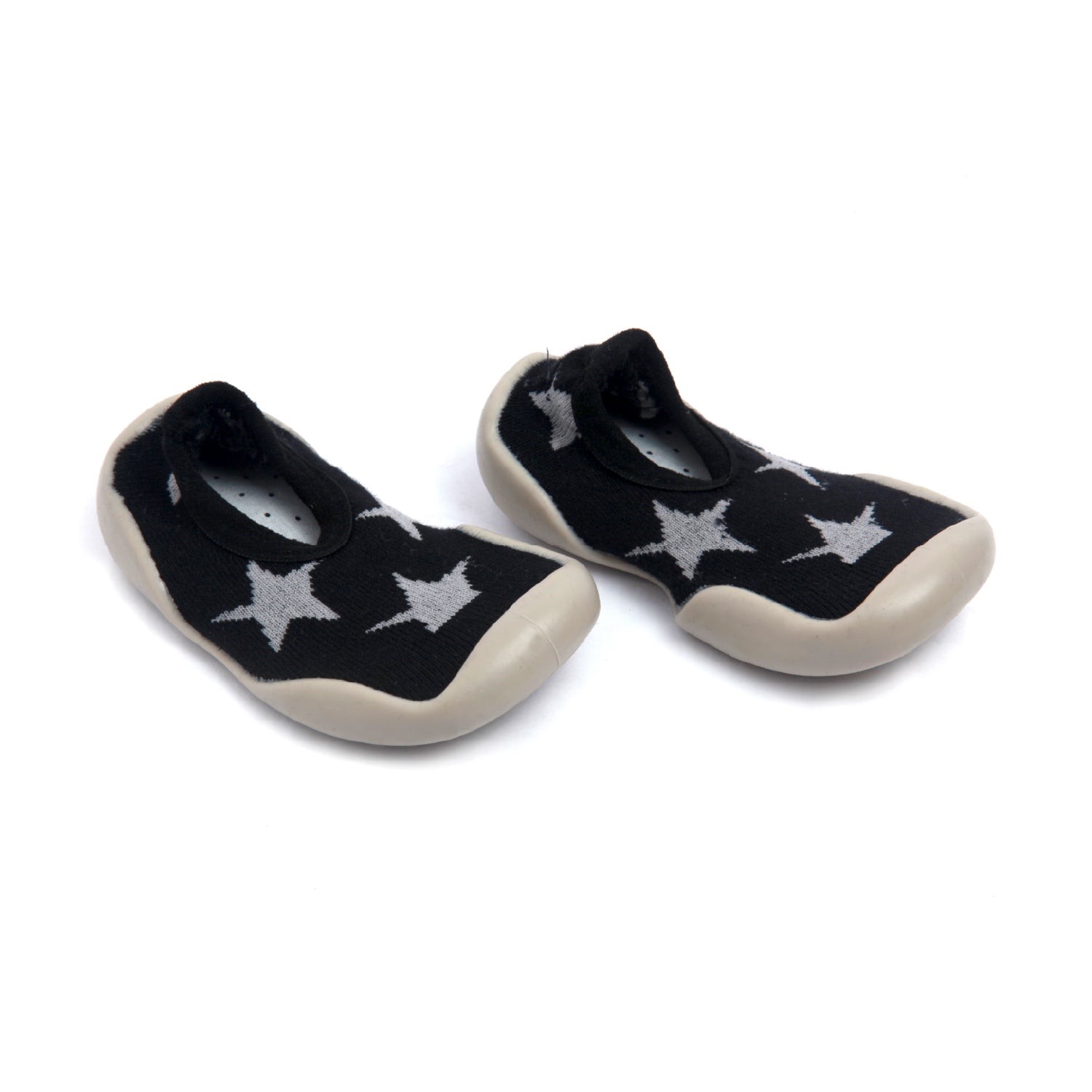 Jumping Star Black Slip-On Shoes - Baby Moo