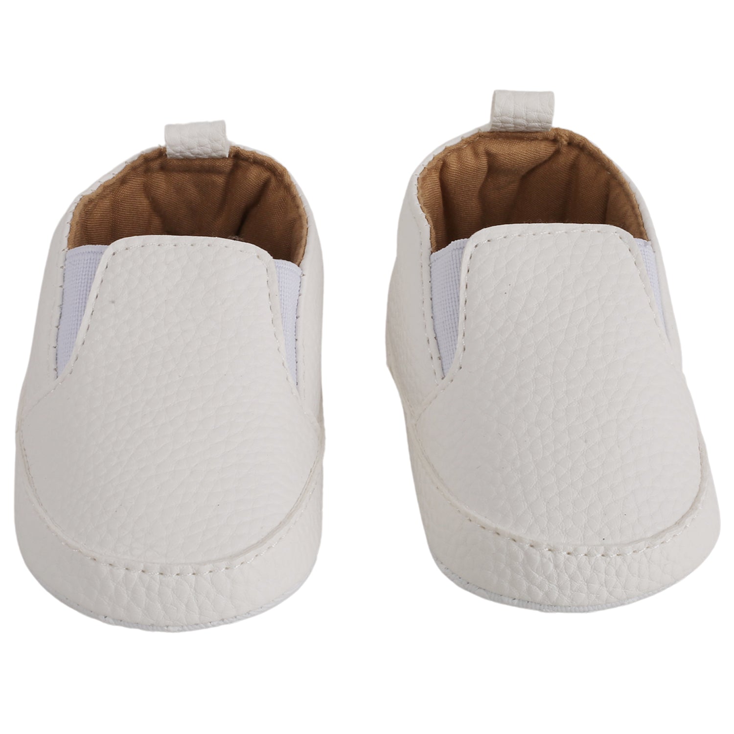 Baby Moo Leather White Slip-On Booties - Baby Moo
