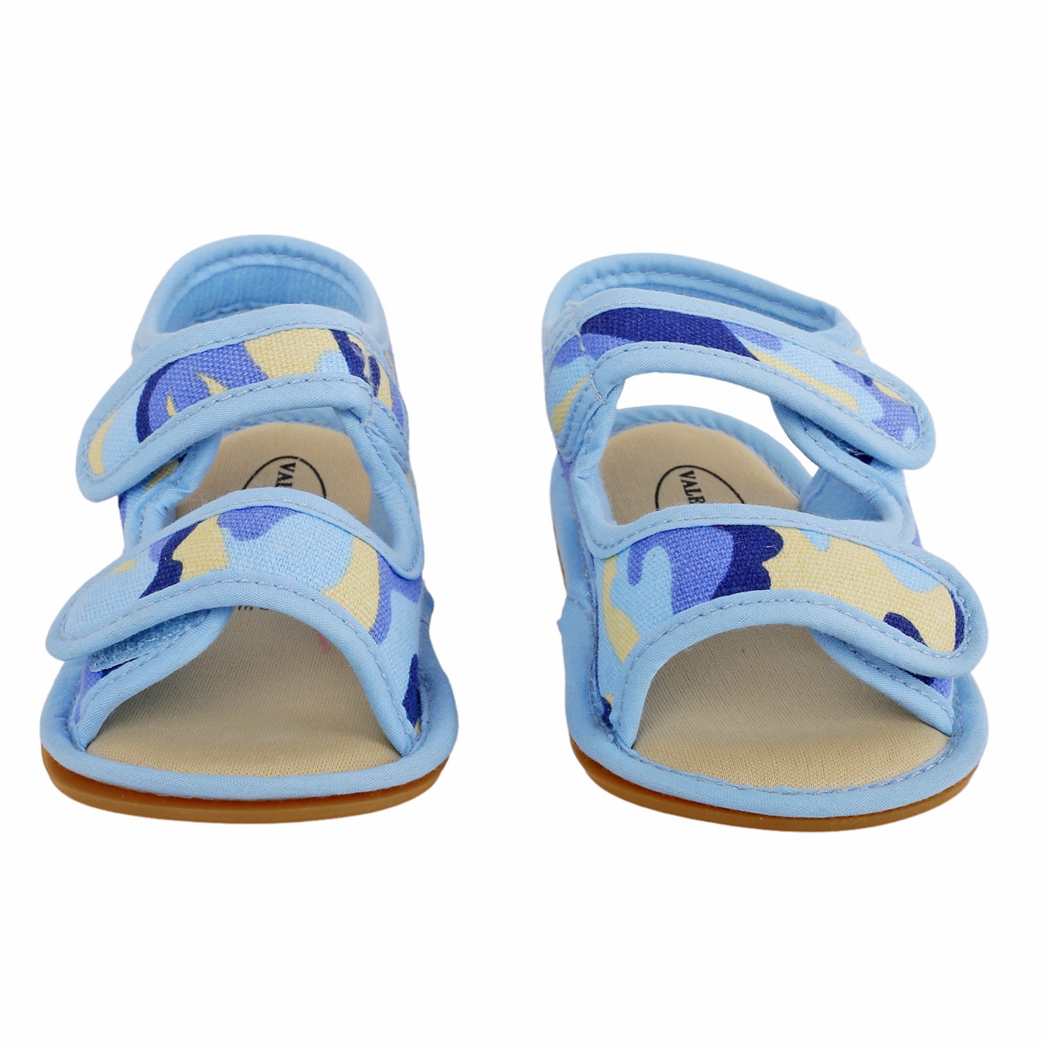 Baby Moo Camouflage Print Blue Open Toe Sandals - Baby Moo