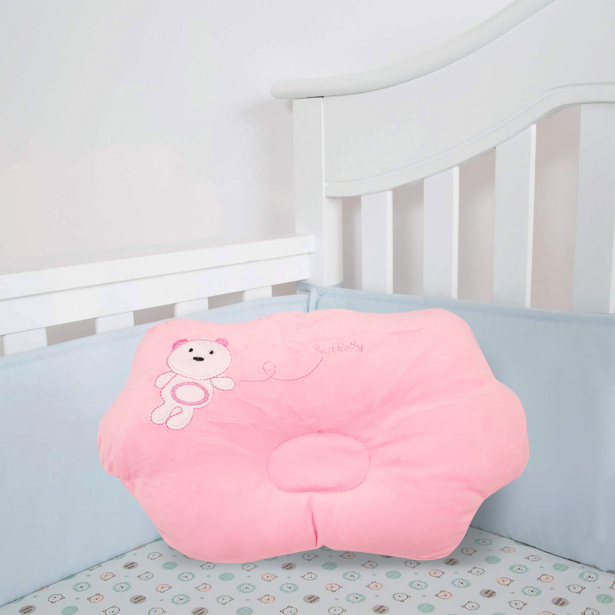 Bear Pink Baby Pillow - Baby Moo