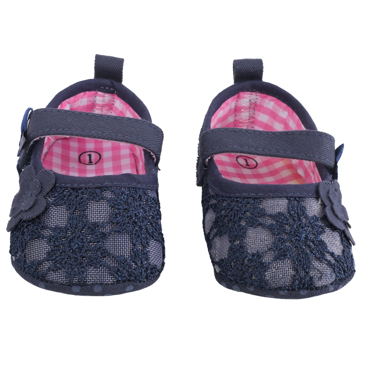 Baby Moo Floral Lace Blue Booties - Baby Moo