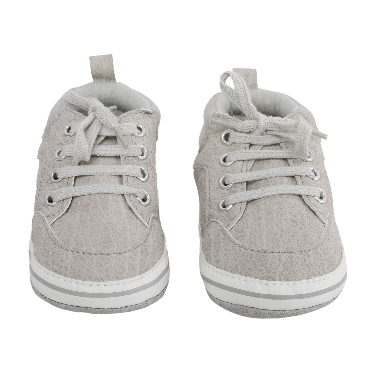 Baby Moo Textured Grey Lace Up Sneakers - Baby Moo