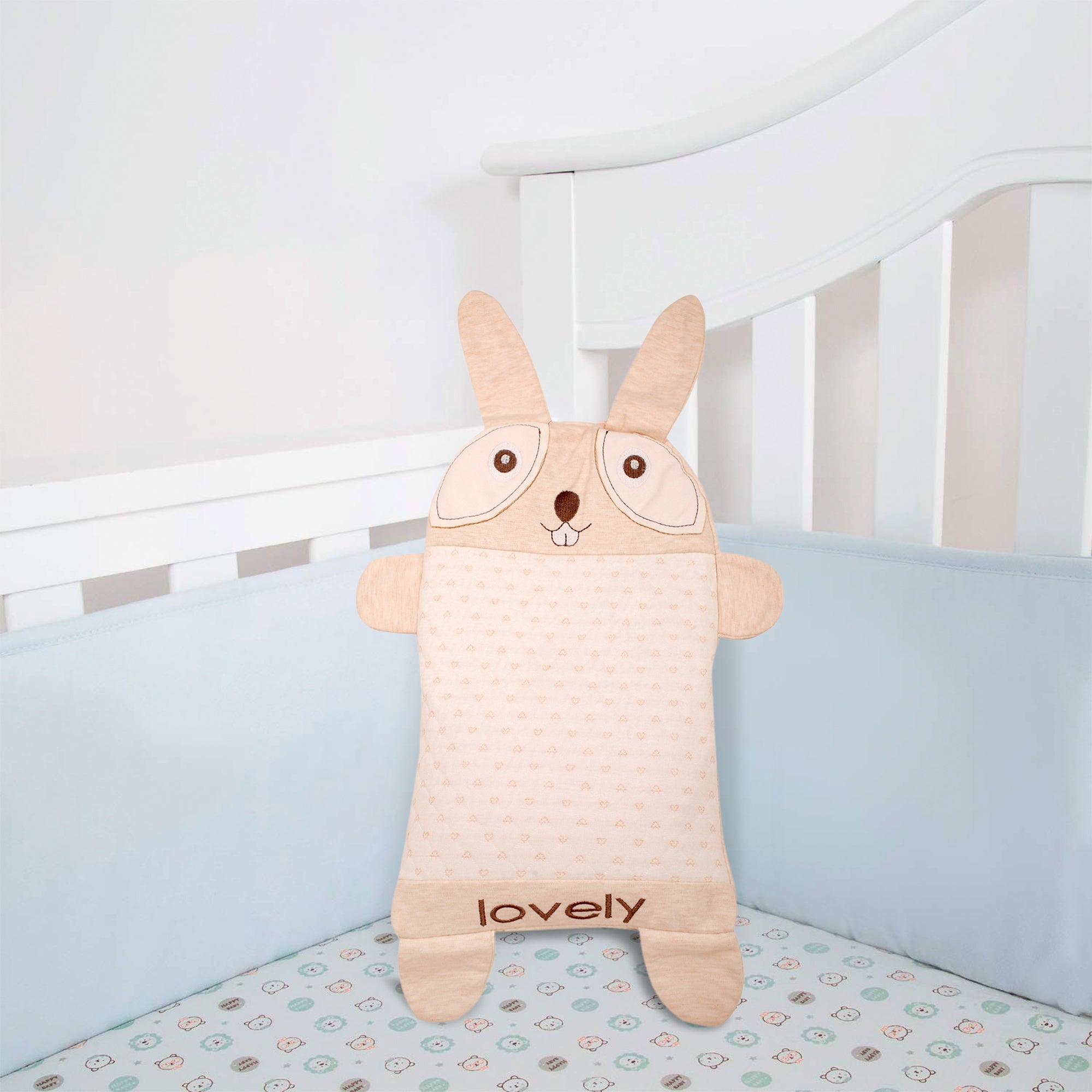 Rabbit Cream Pillow - Baby Moo