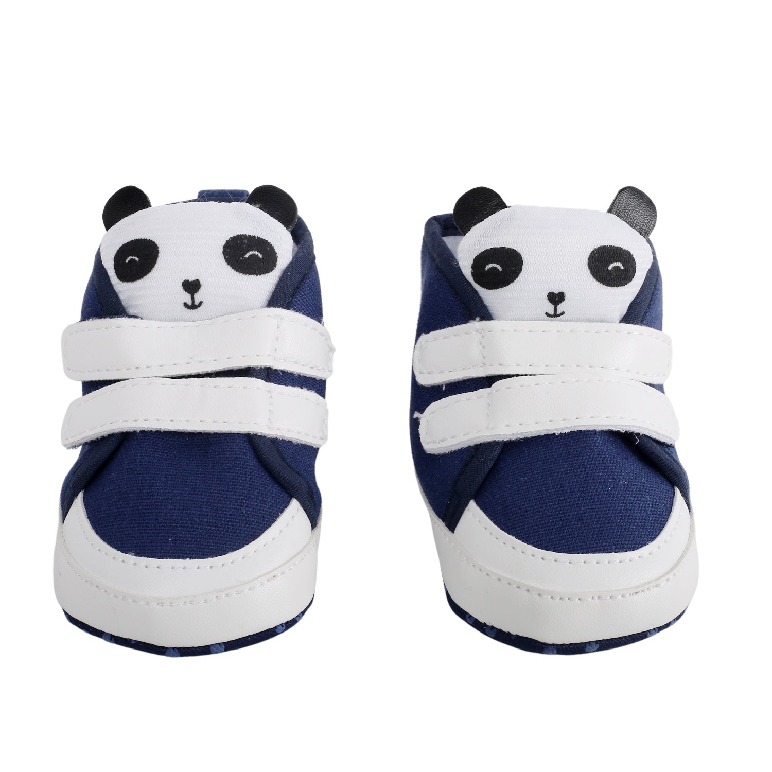Baby Moo Panda Blue Velcro Booties - Baby Moo