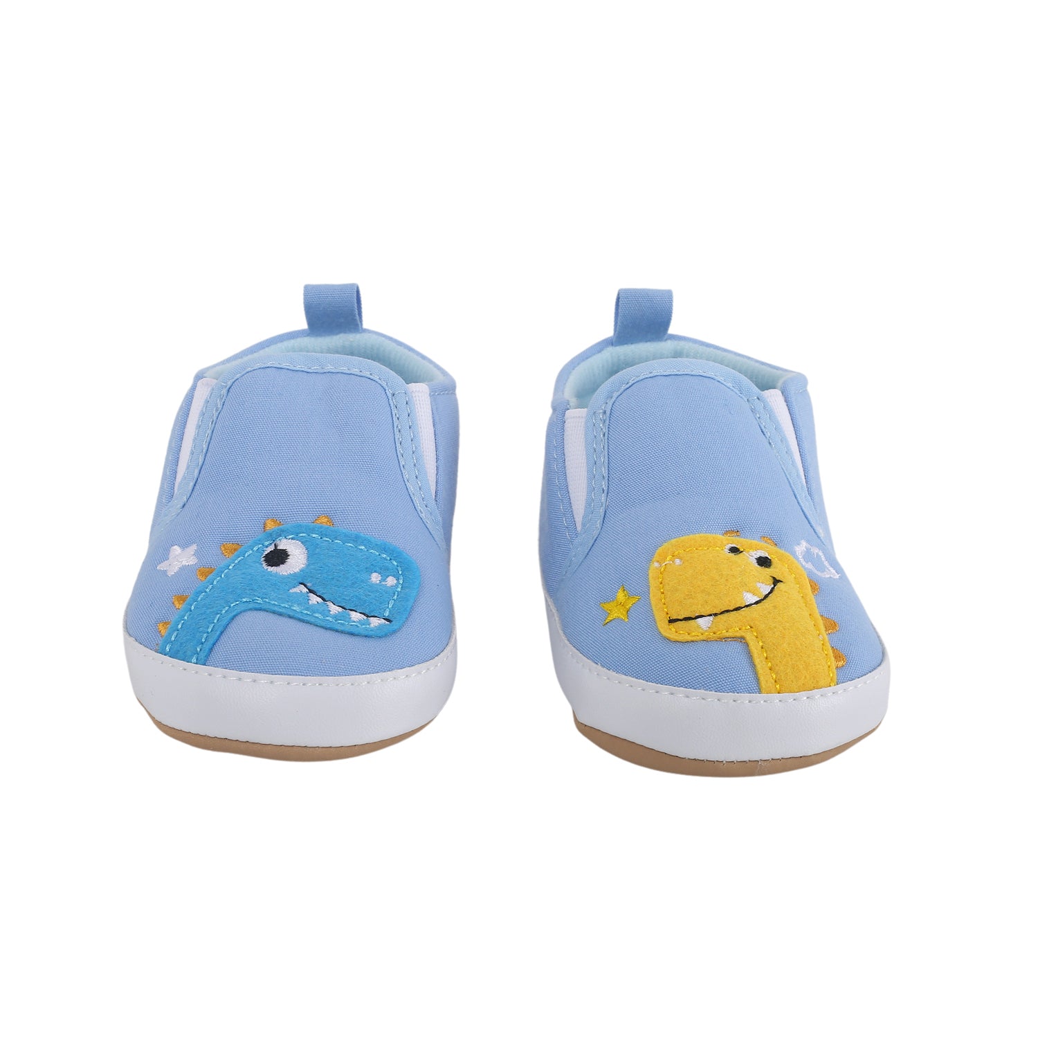 Baby Moo Dinosaur Blue Slip-On Booties - Baby Moo